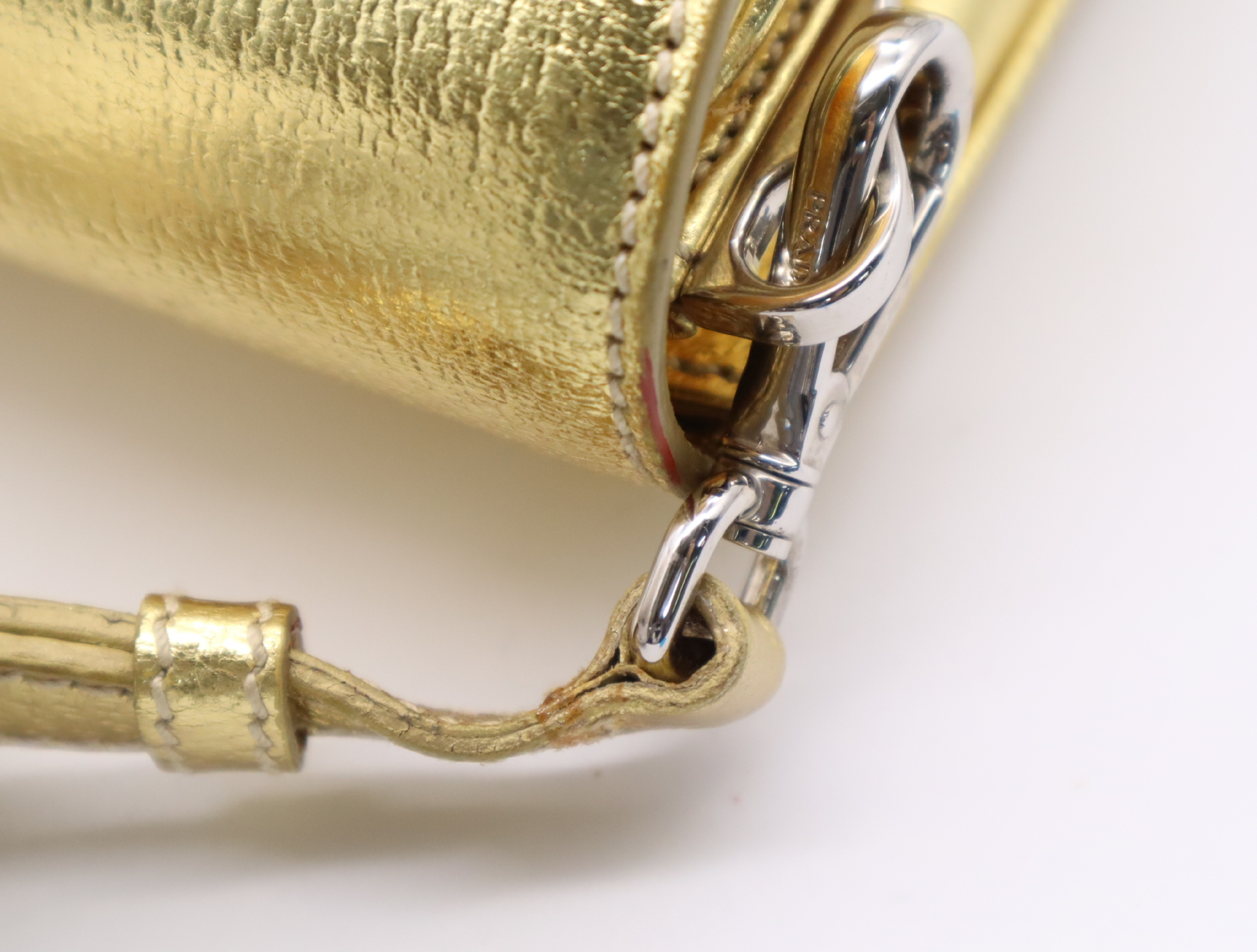 Leather Logo Gold Shoulder Bag with Shoulder Strap and Guarantee Card — view 9