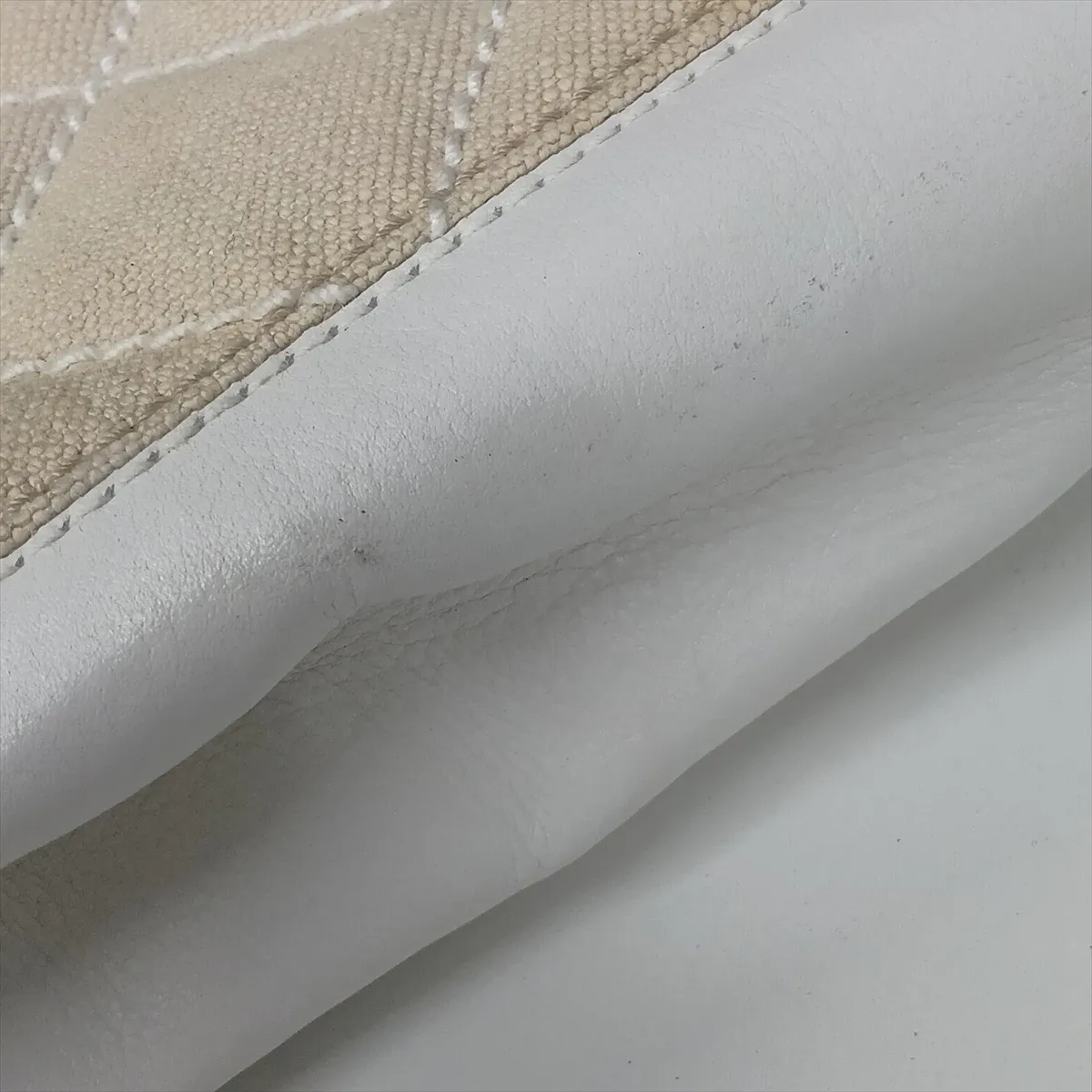 Matelassé Canvas and Leather Tote Bag, Beige and White, Gold Hardware, 9992586, Serial Number 9 — view 12