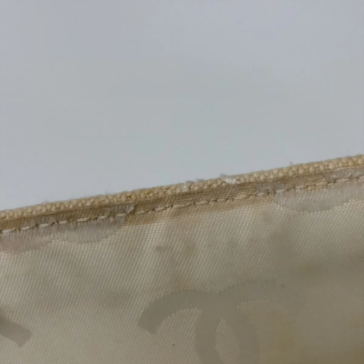 Matelassé Canvas and Leather Tote Bag, Beige and White, Gold Hardware, 9992586, Serial Number 9 — view 15