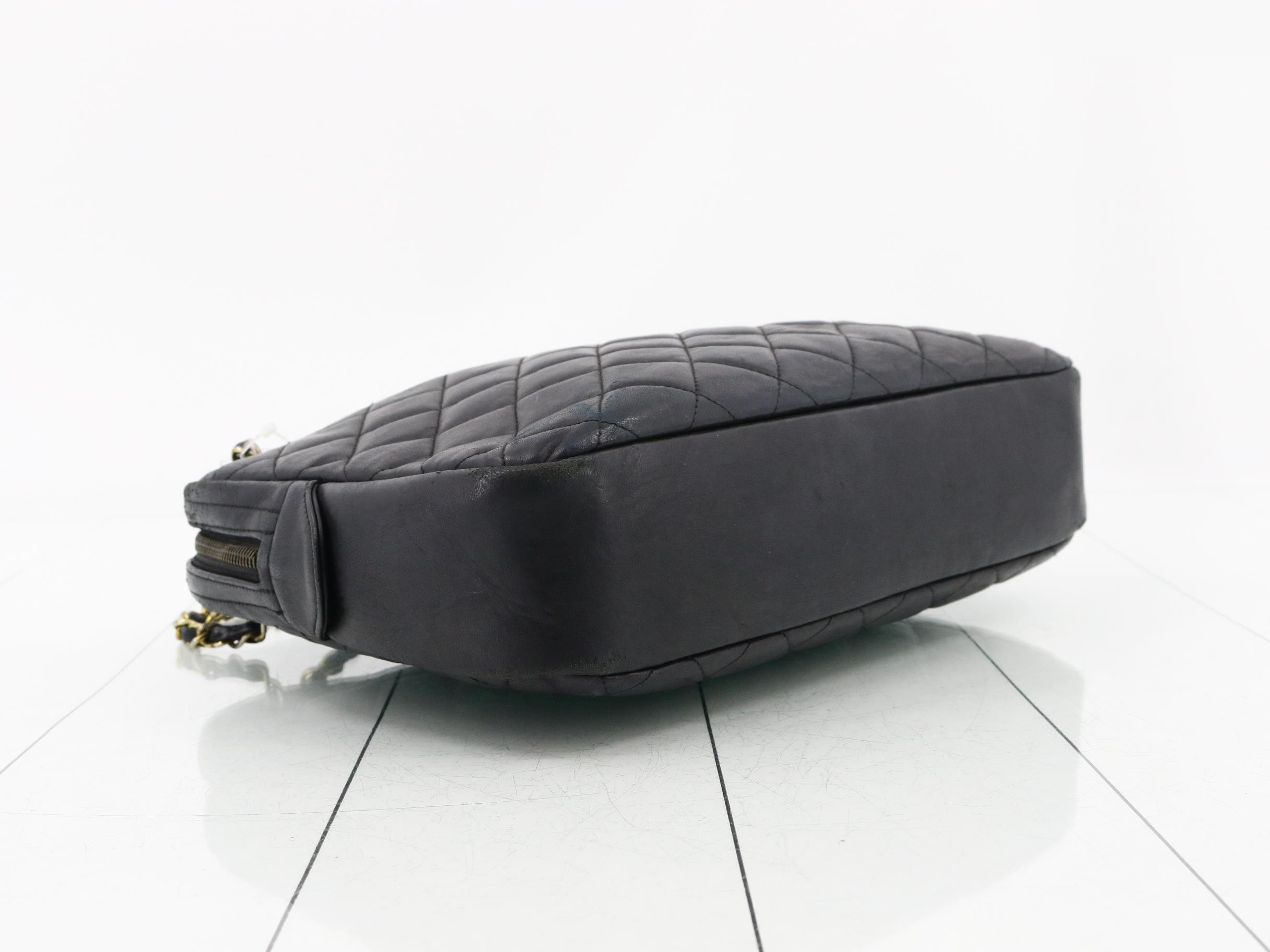 Matelassé Leather Chain Semi-Shoulder Bag — view 5
