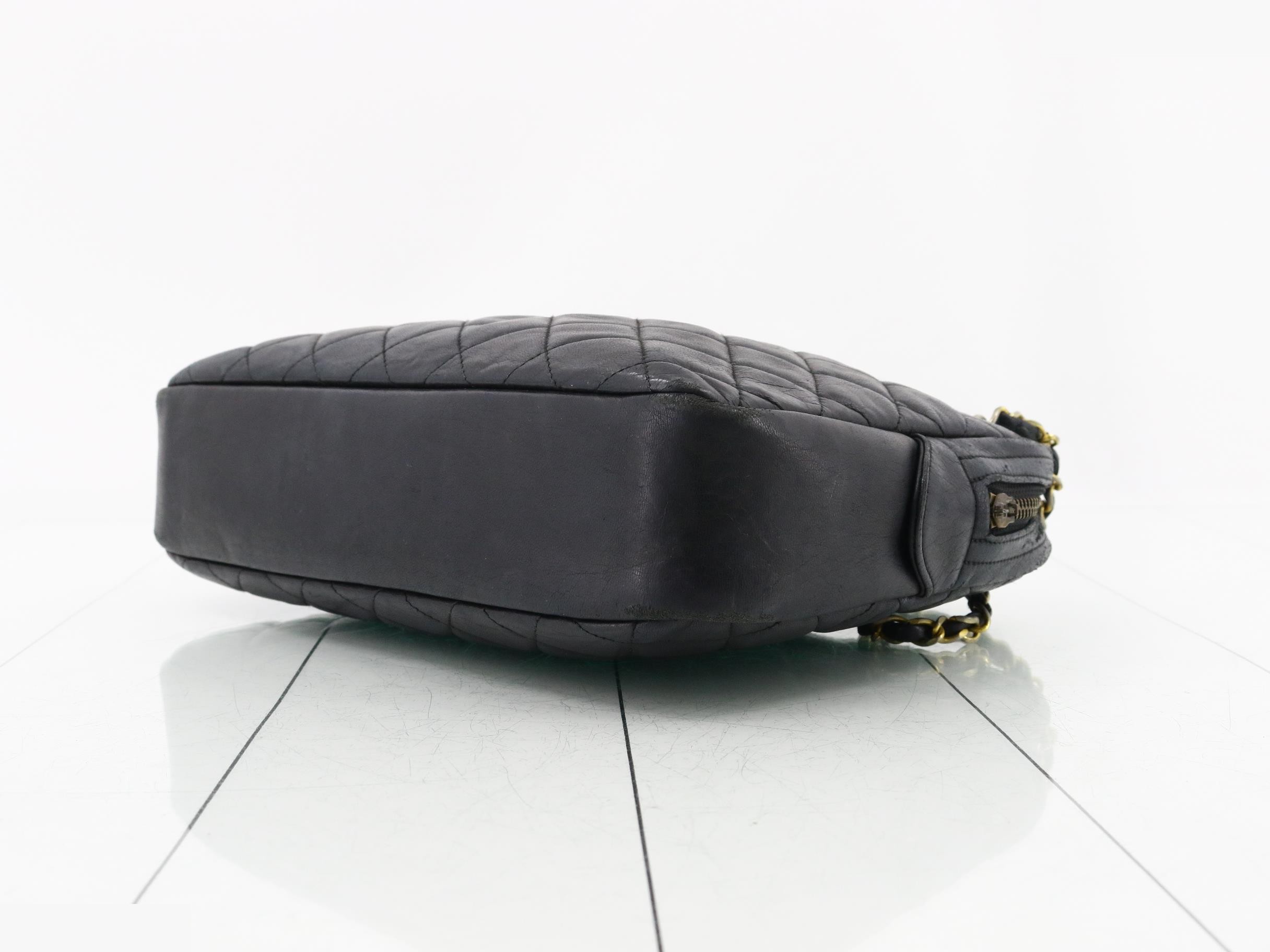 Matelassé Leather Chain Semi-Shoulder Bag — view 6
