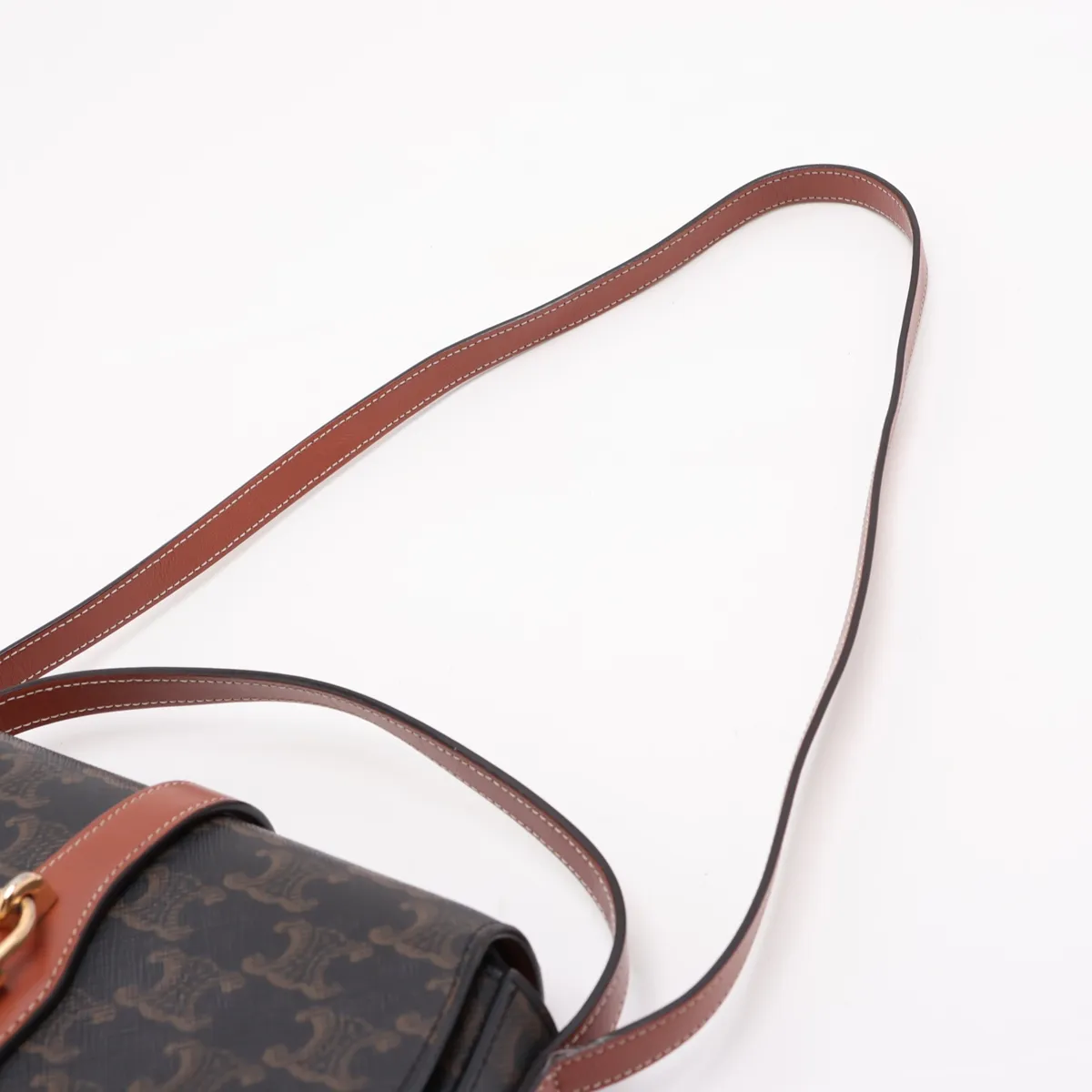 Triomphe Tabou PVC x Leather 2-Way Shoulder Bag, Brown — view 7
