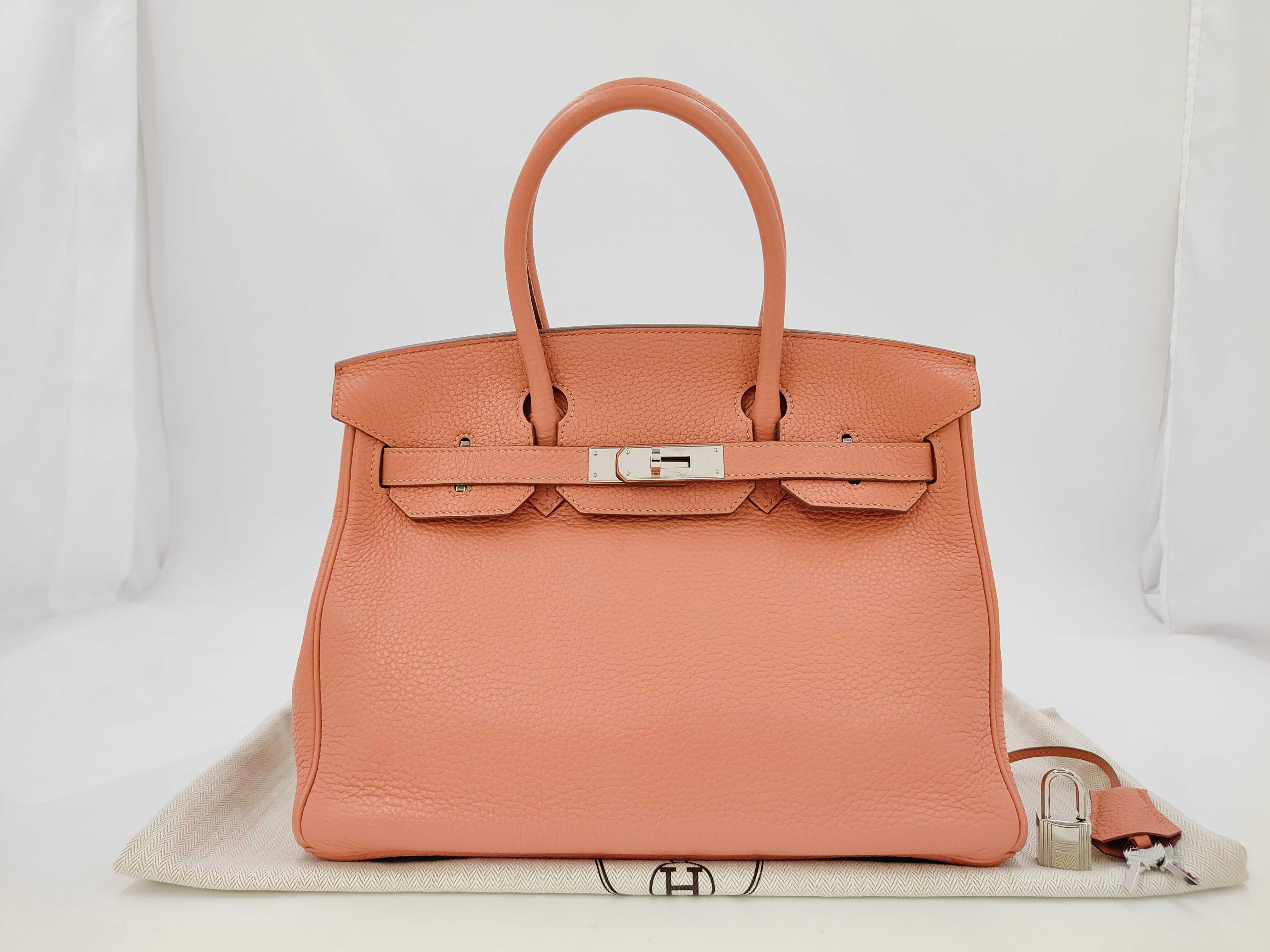 Birkin 30 Pink Taurillon Clemence Rosy Silver Hardware Q Handbag
