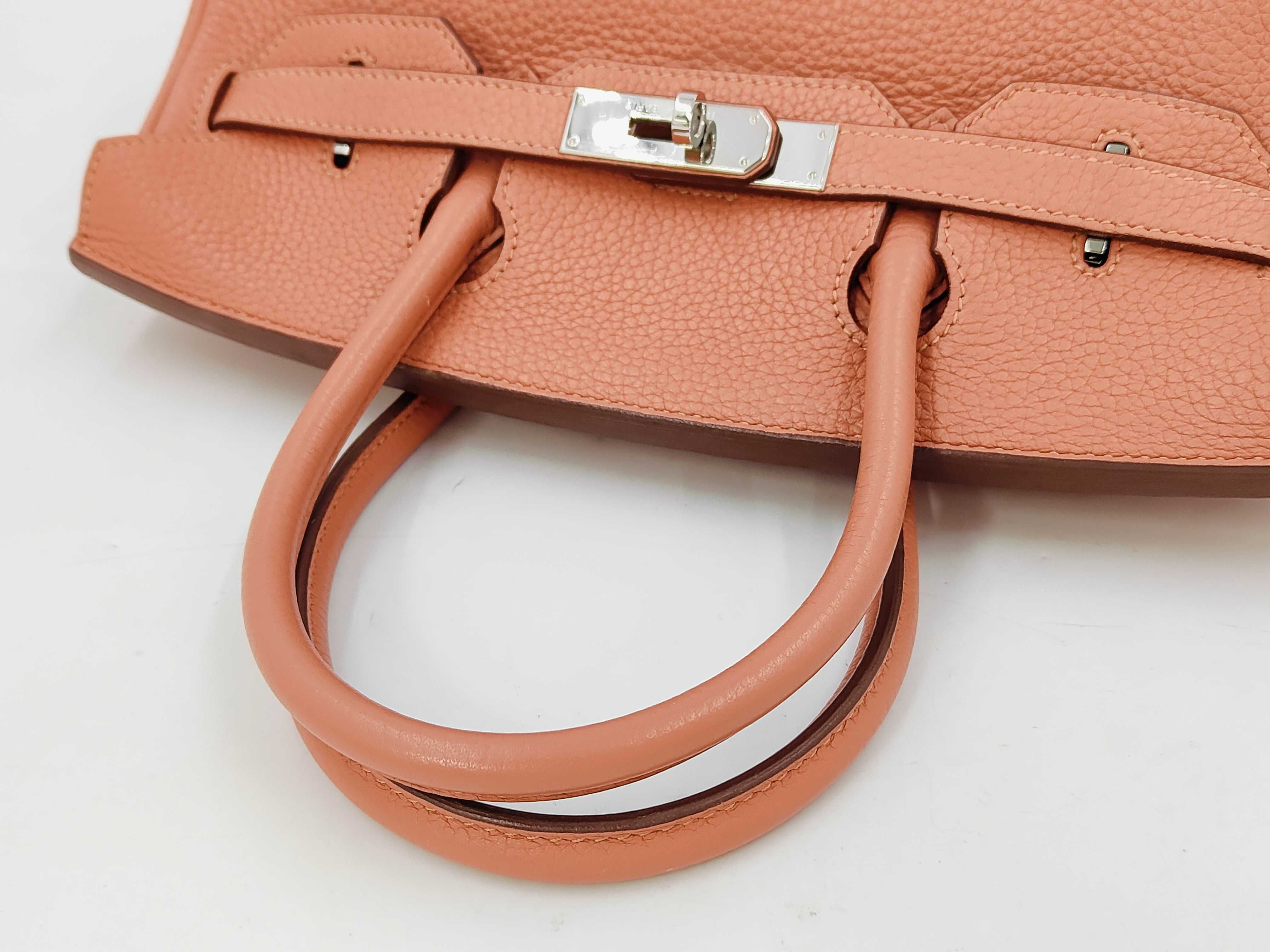 Birkin 30 Pink Taurillon Clemence Rosy Silver Hardware Q Handbag — view 3