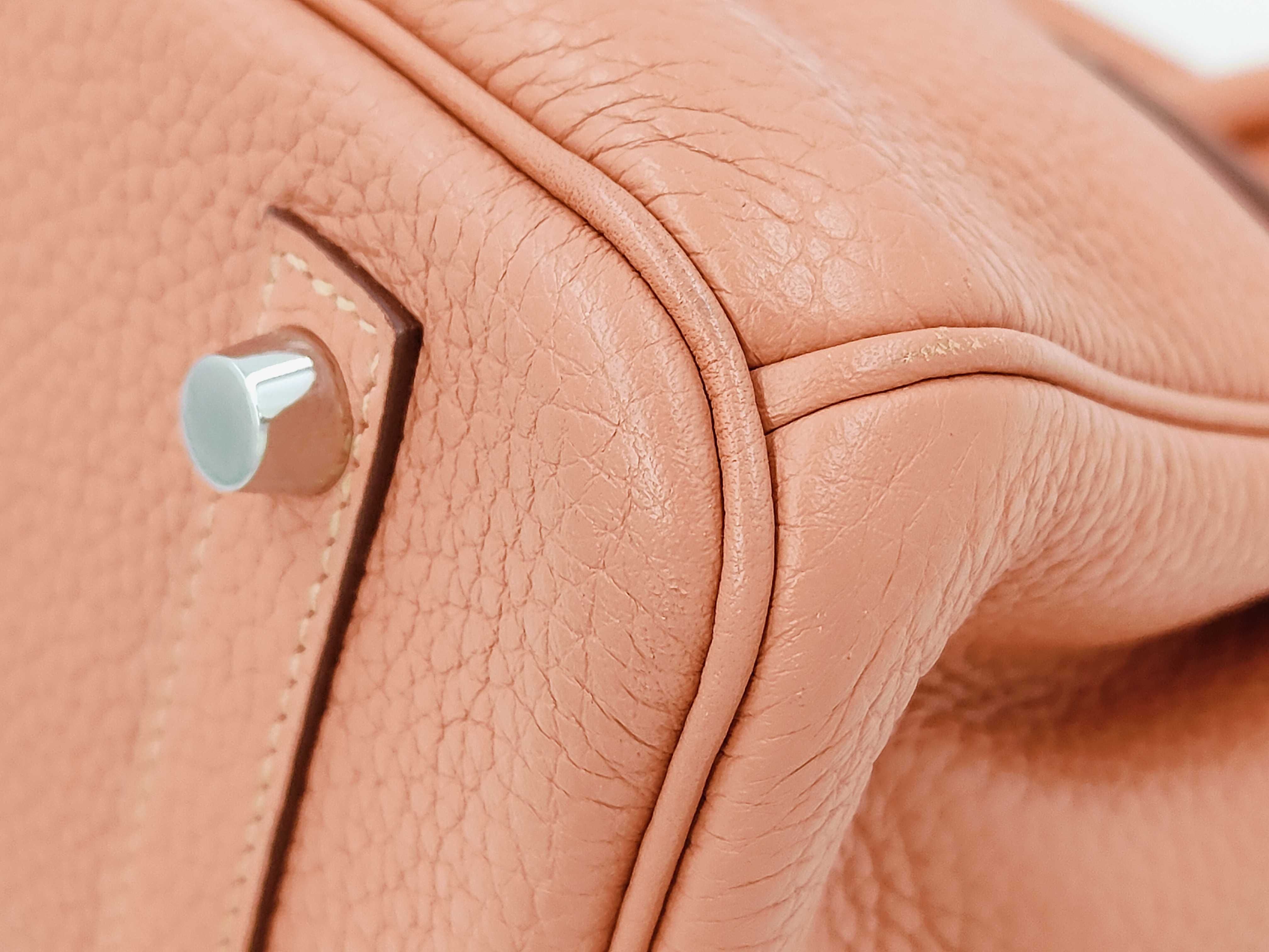 Birkin 30 Pink Taurillon Clemence Rosy Silver Hardware Q Handbag — view 7