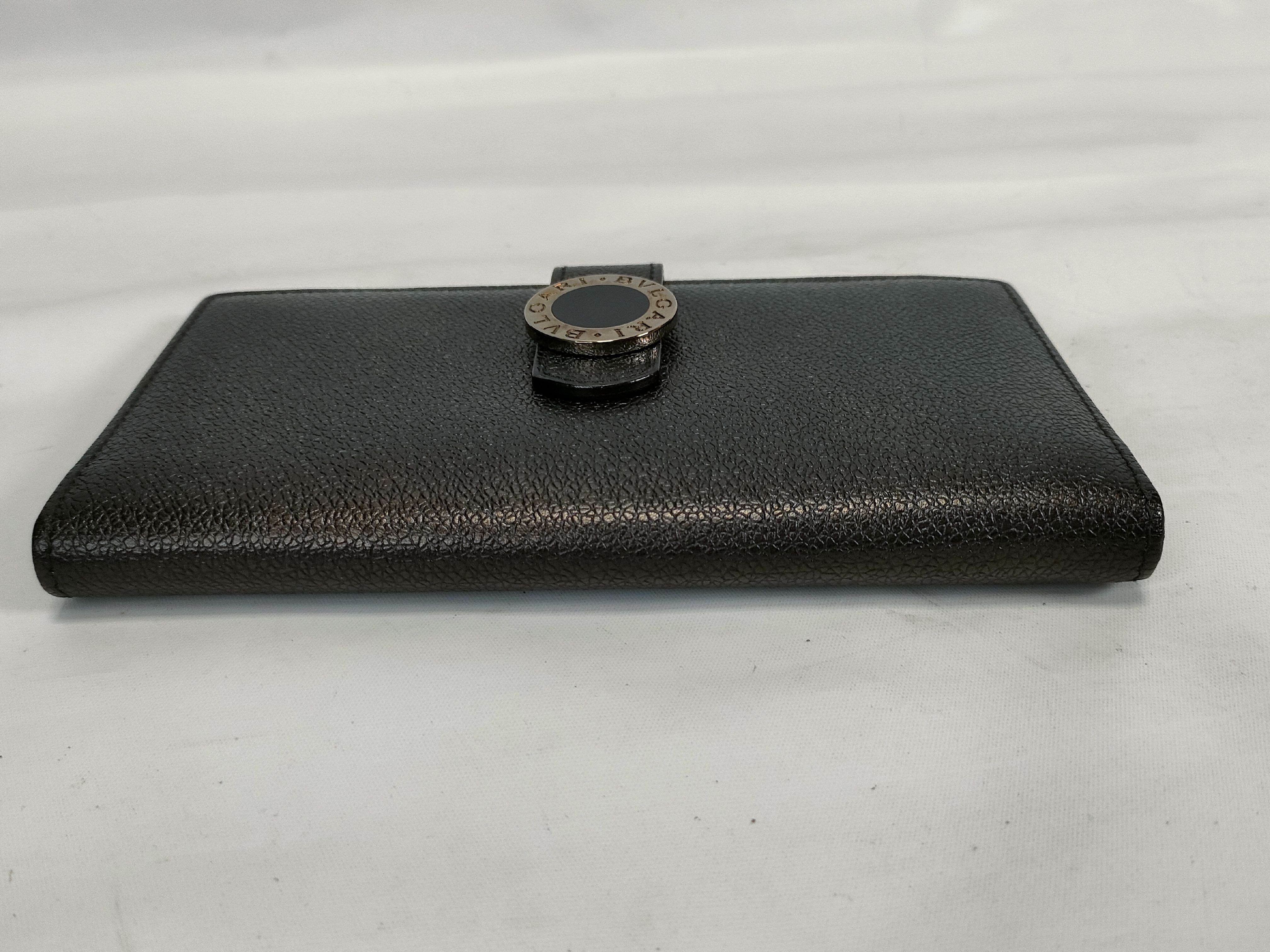 Bulgari Leather Logo Clip Long Wallet — view 4
