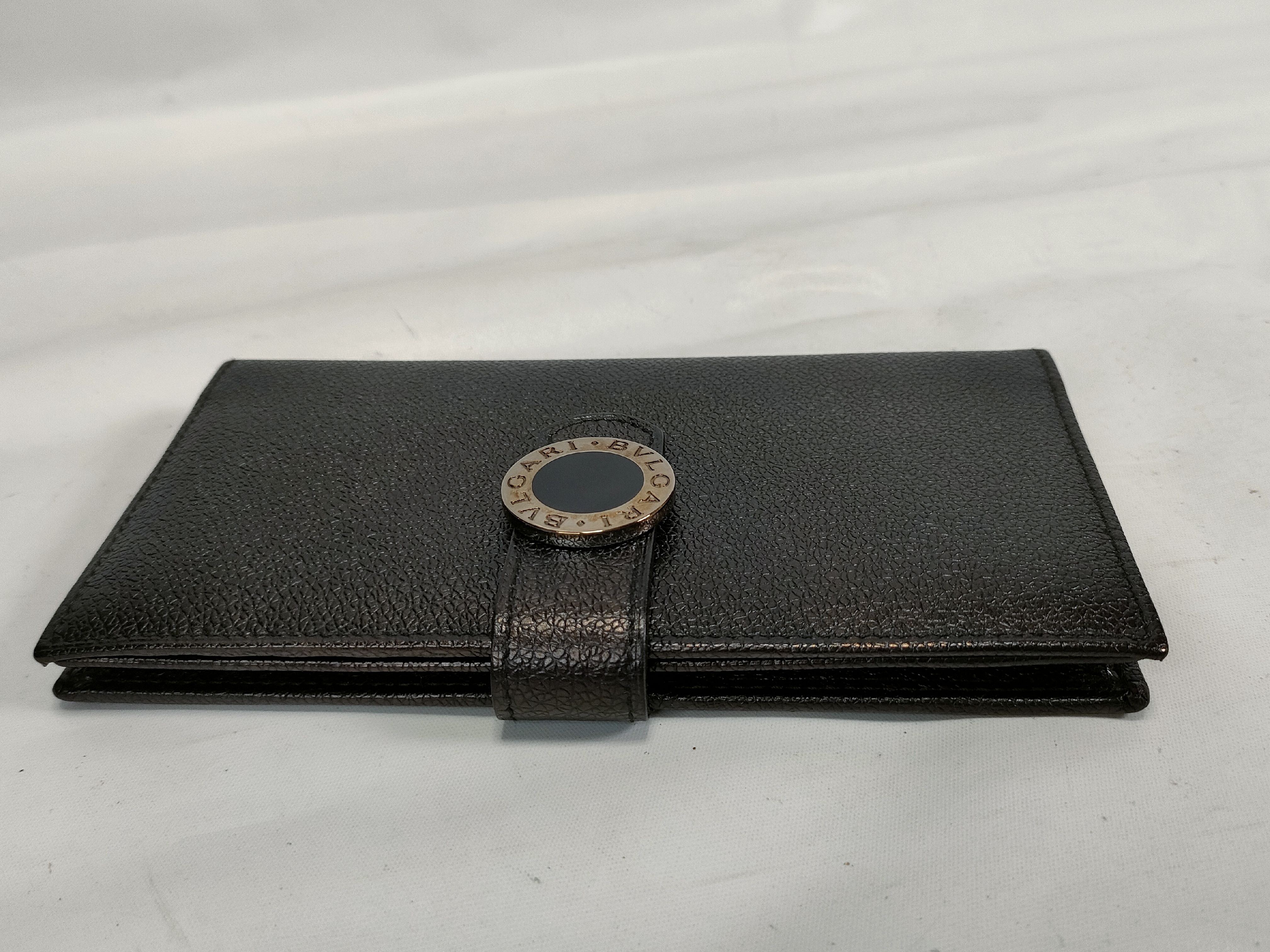 Bulgari Leather Logo Clip Long Wallet — view 6