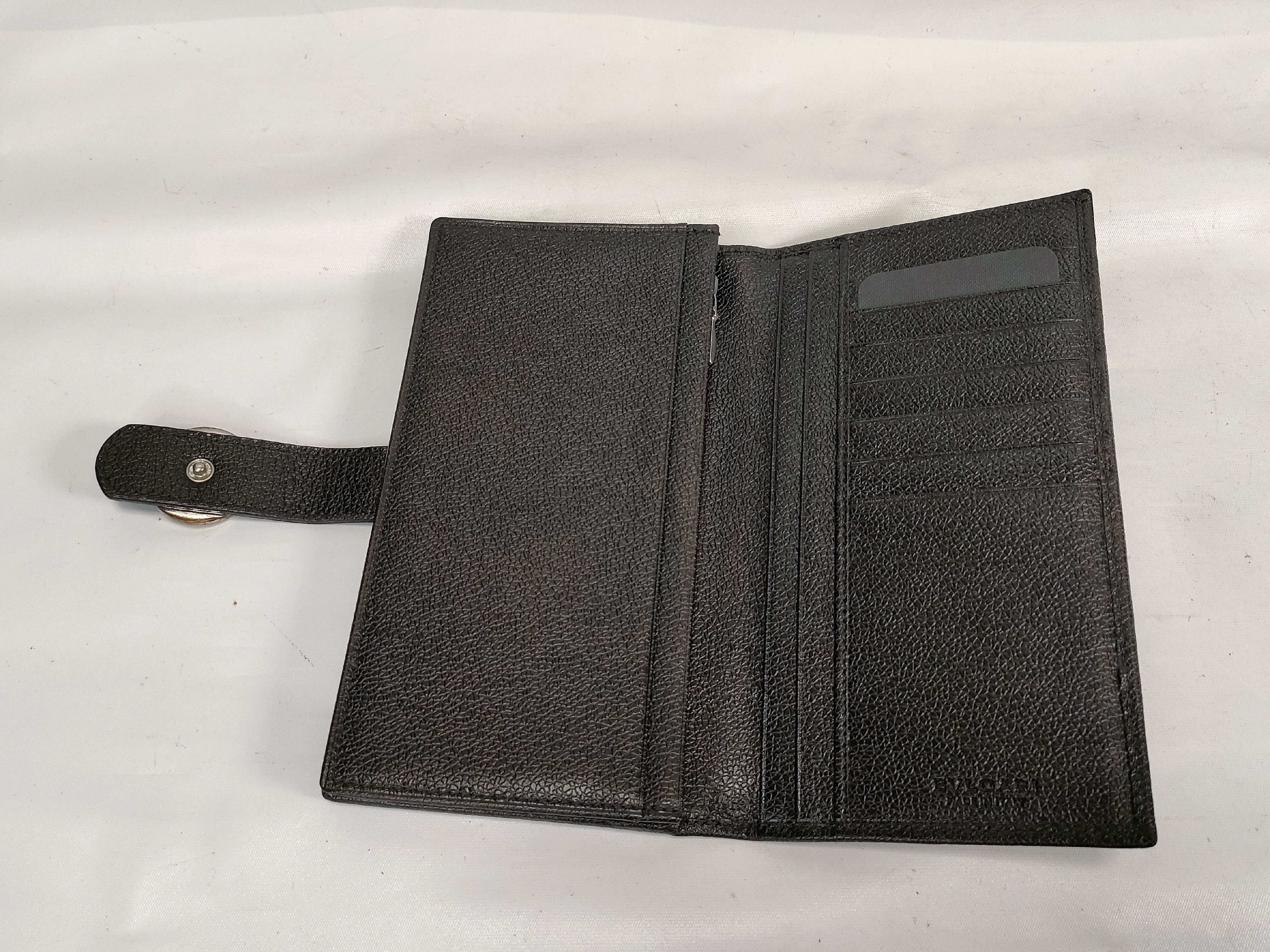 Bulgari Leather Logo Clip Long Wallet — view 8