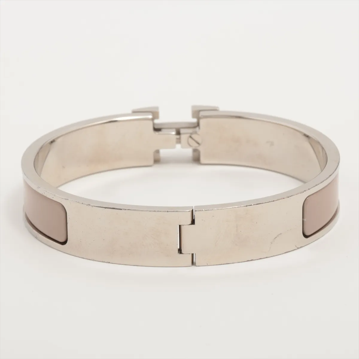 Click H Fan FI1222 Bangle, GP Silver x Greige. Shows signs of wear including — view 2
