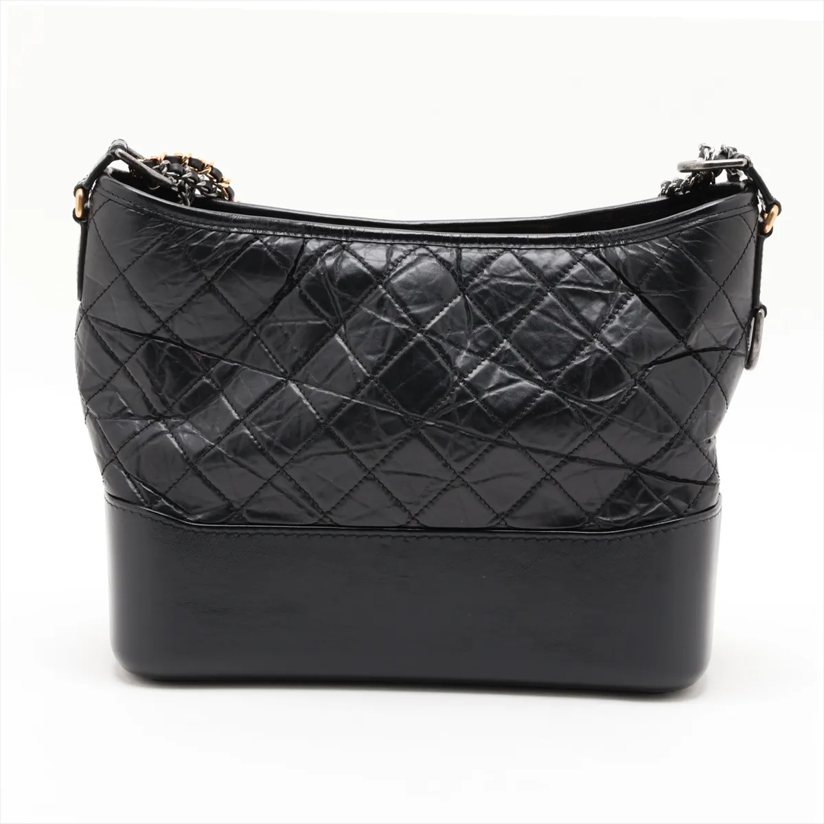 Gabrielle de Chanel Vintage Calfskin Chain Shoulder Bag, Black with Gold and Silver Hardware, Item Number 27205745 (Serial Number 27) — view 2