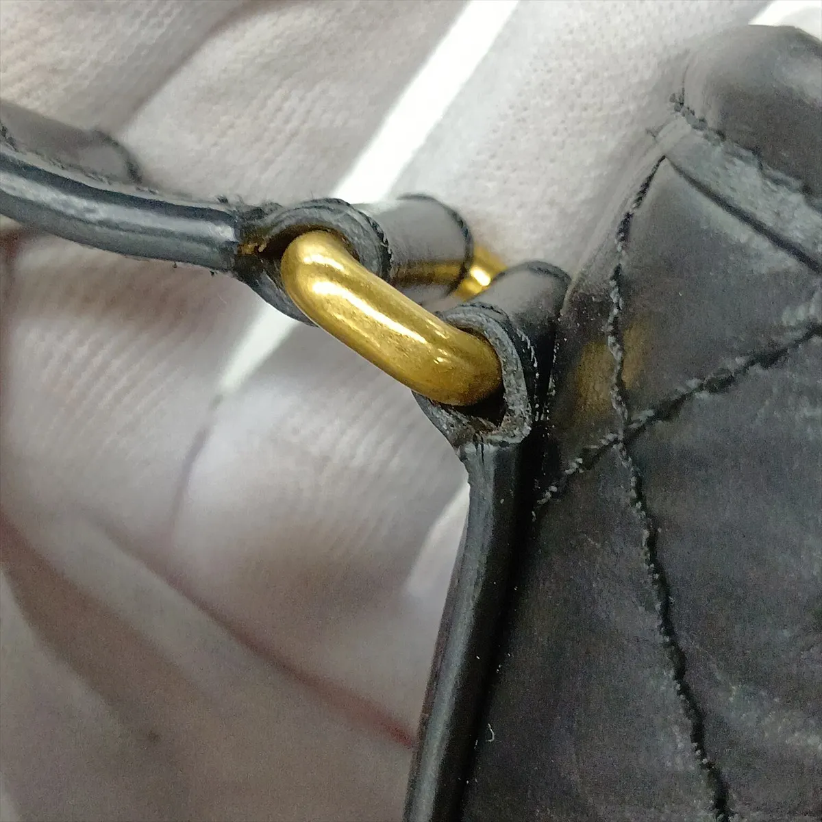Gabrielle de Chanel Vintage Calfskin Chain Shoulder Bag, Black with Gold and Silver Hardware, Item Number 27205745 (Serial Number 27) — view 13