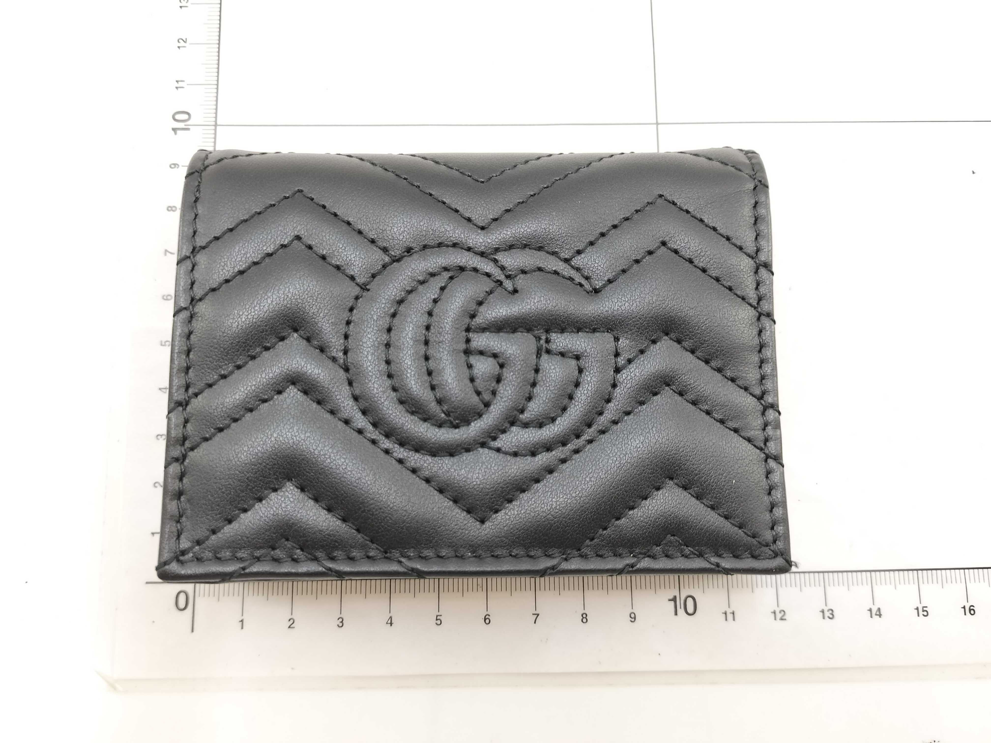 466492 Marmont Bi-fold Wallet, Quilted Leather, Black — view 2