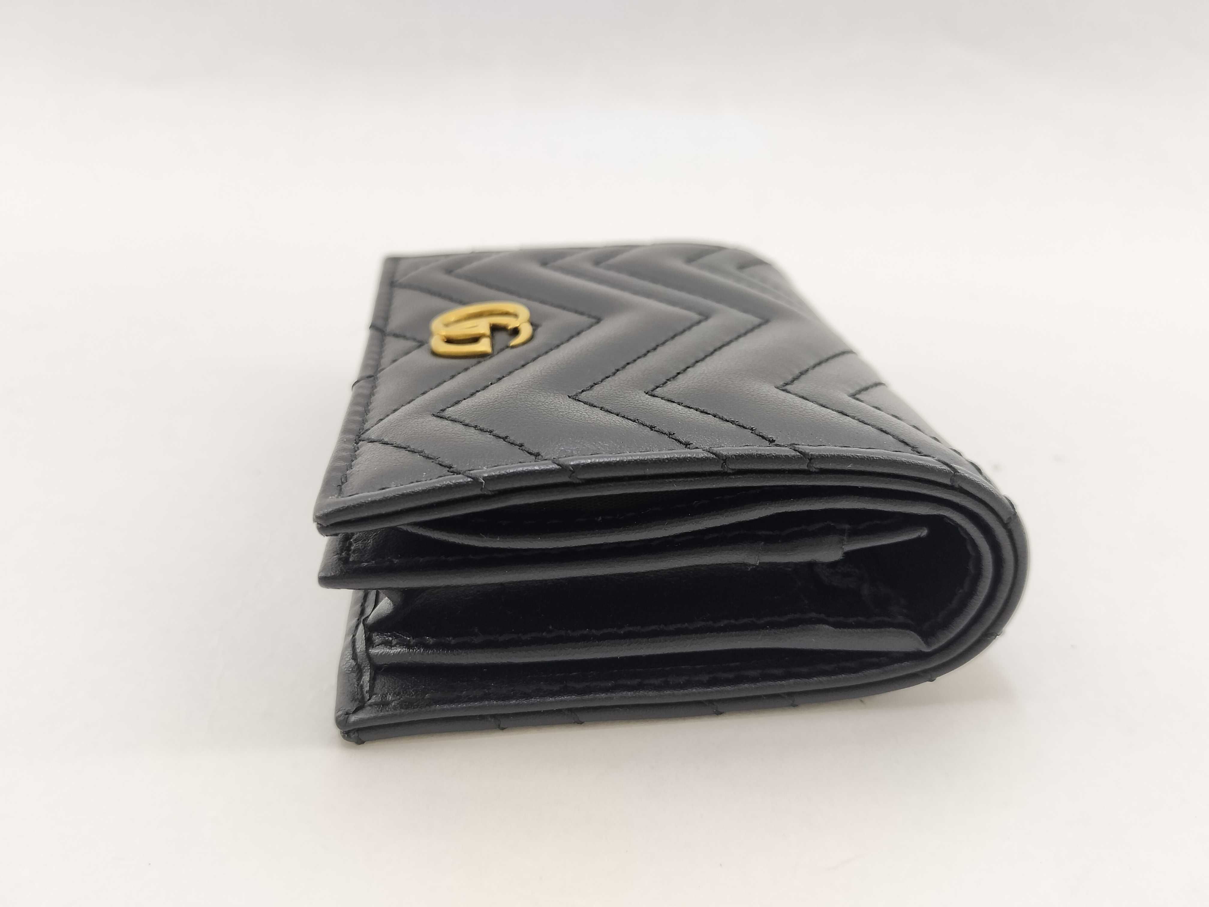 466492 Marmont Bi-fold Wallet, Quilted Leather, Black — view 3