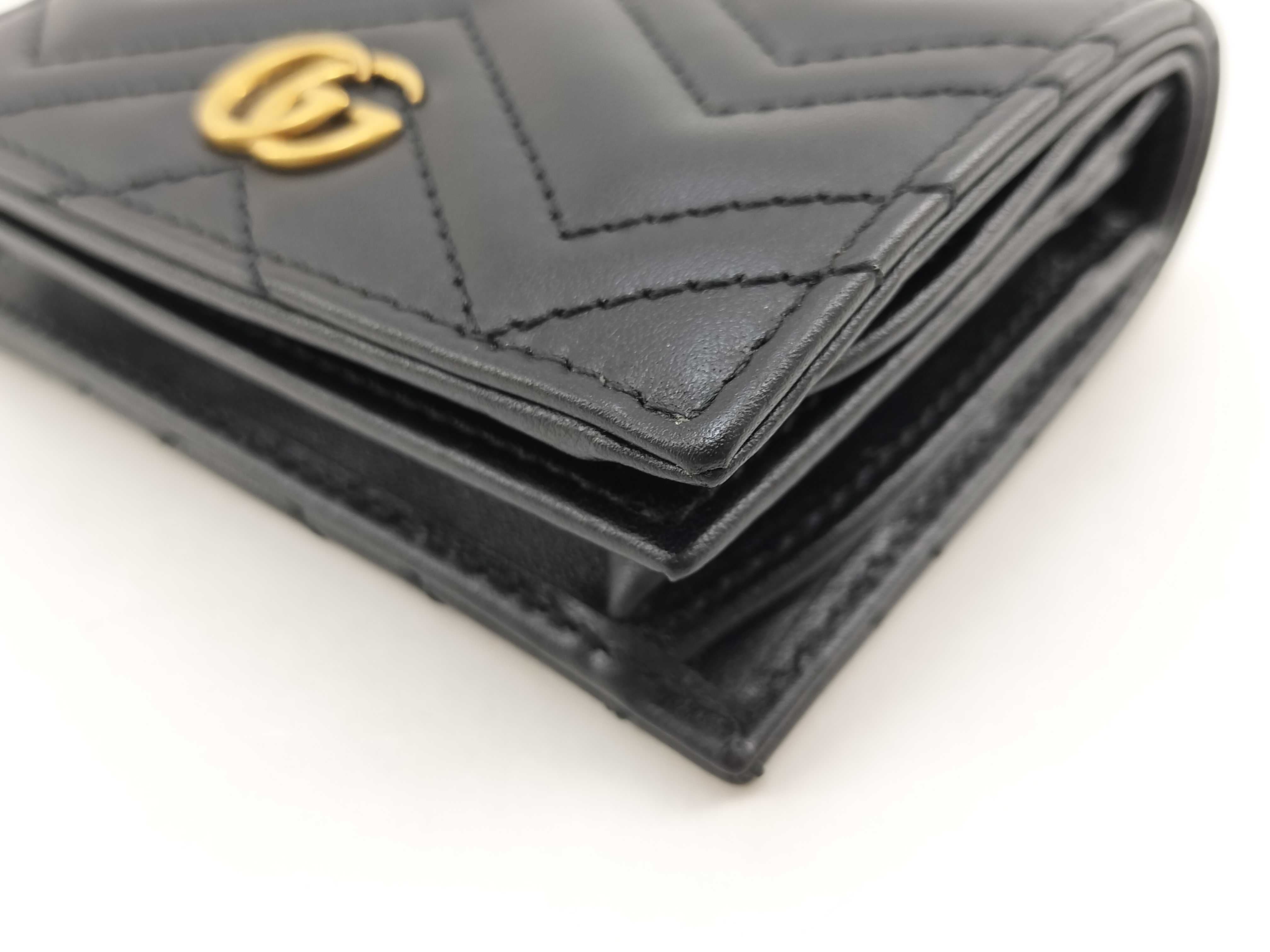 466492 Marmont Bi-fold Wallet, Quilted Leather, Black — view 4