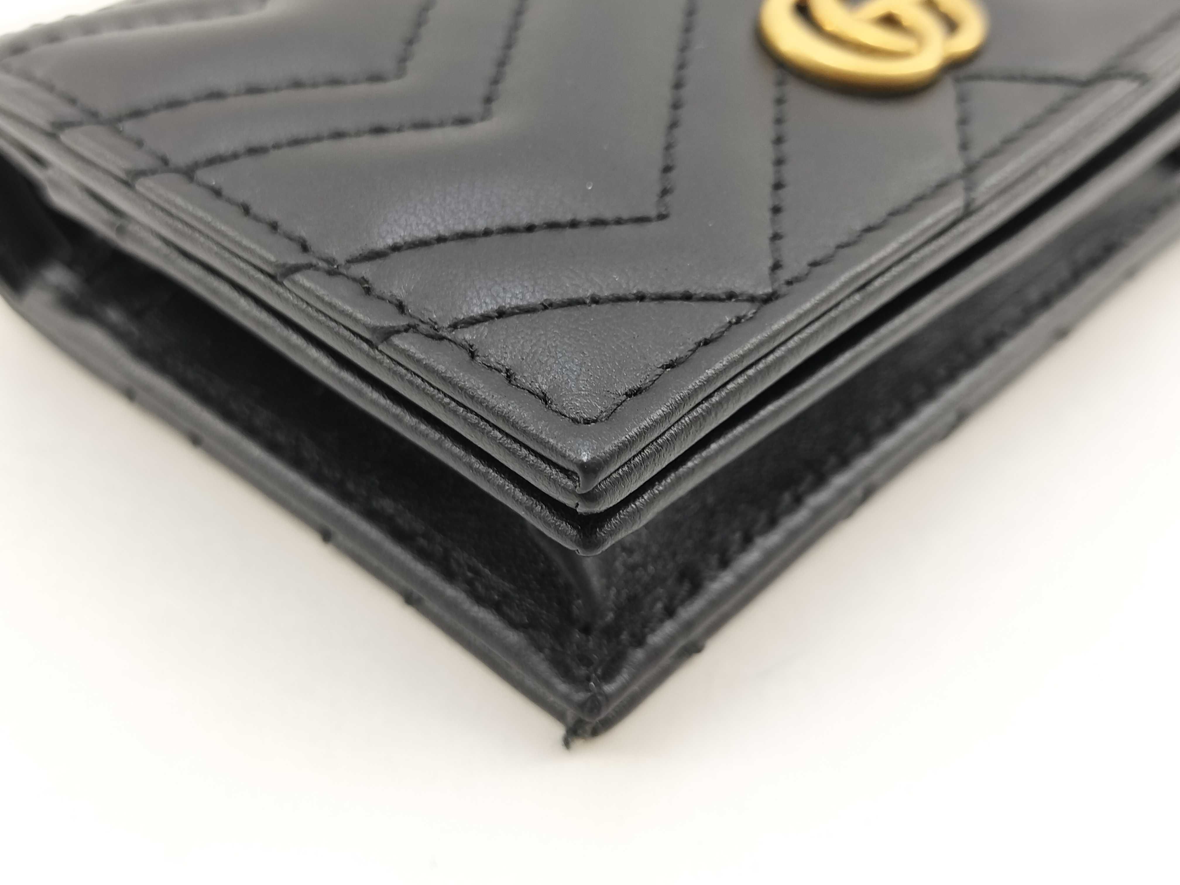 466492 Marmont Bi-fold Wallet, Quilted Leather, Black — view 6