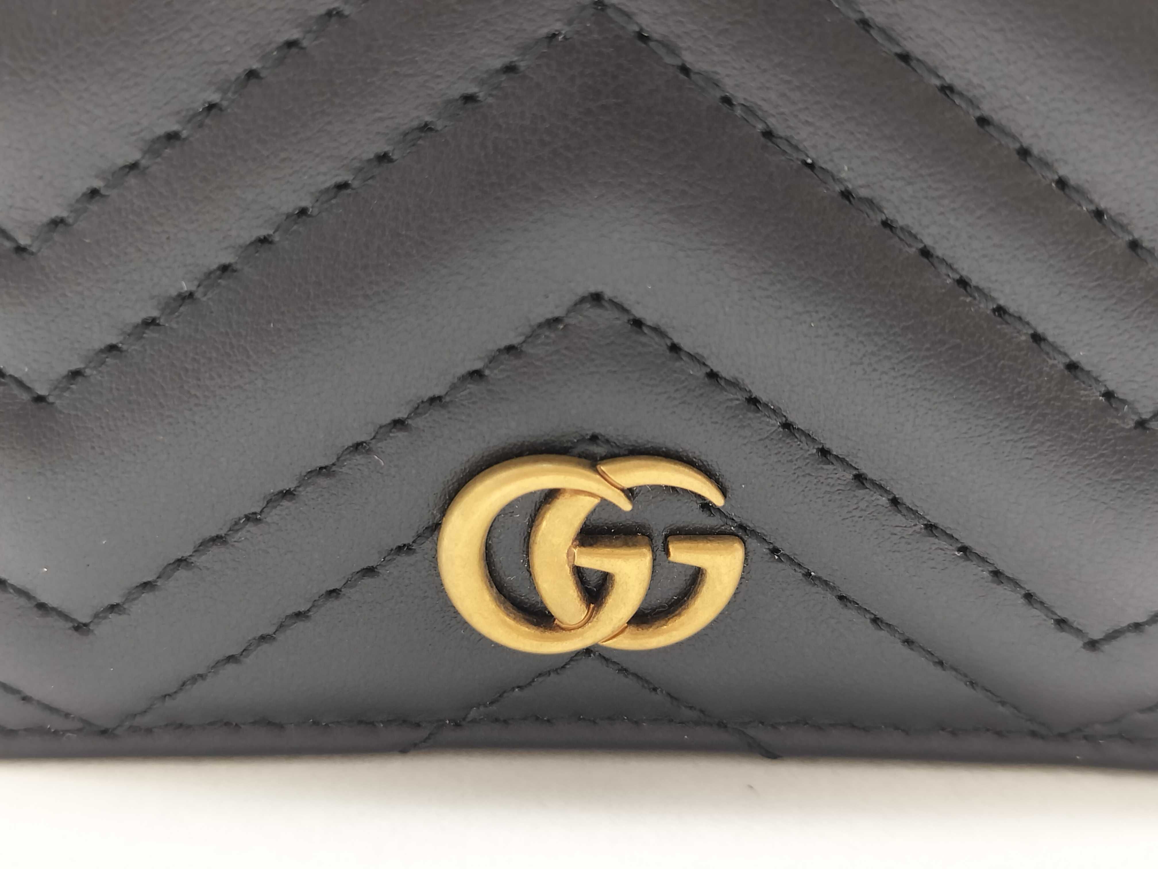 466492 Marmont Bi-fold Wallet, Quilted Leather, Black — view 7