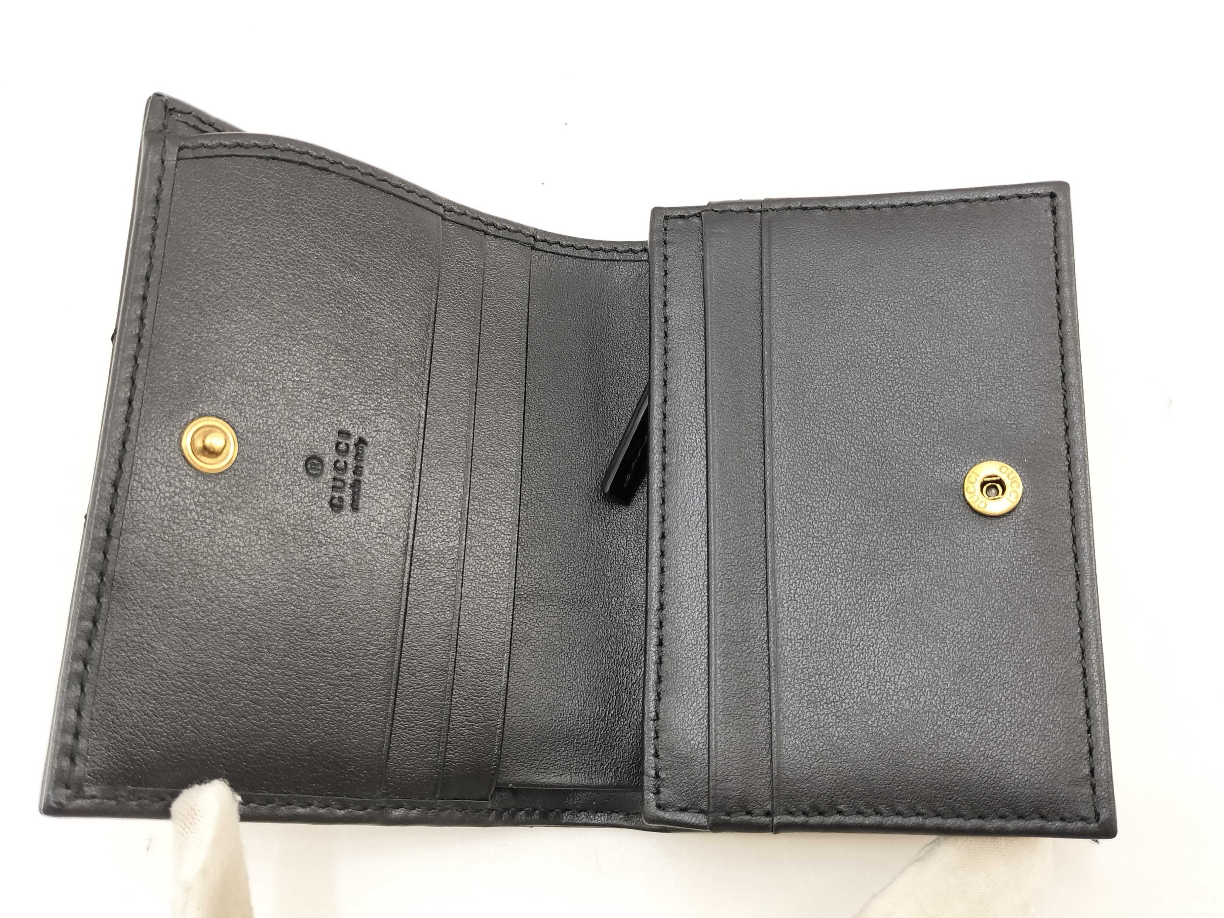 466492 Marmont Bi-fold Wallet, Quilted Leather, Black — view 9