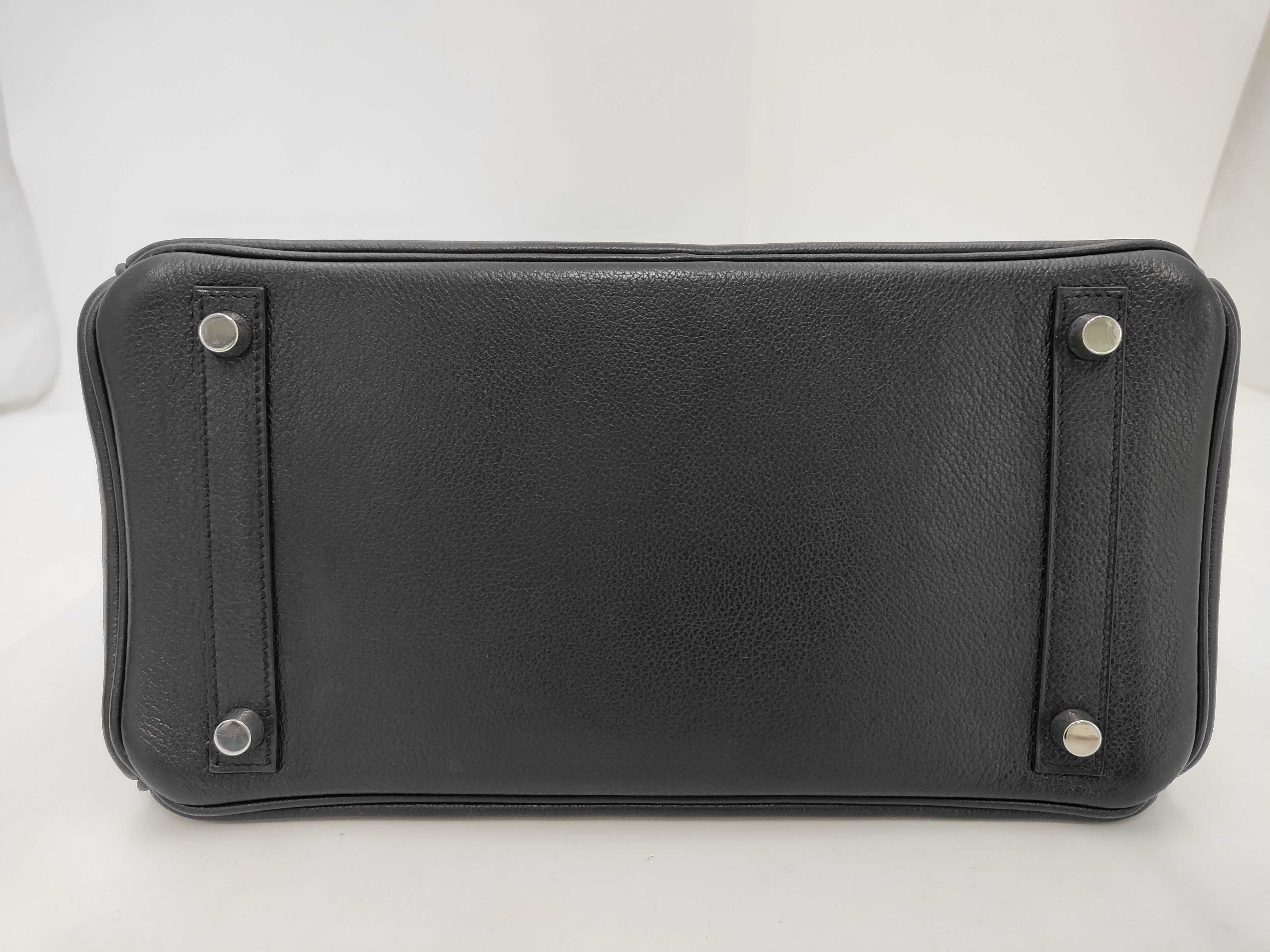 Birkin 30 Togo Leather, Black with Silver Hardware, Size L, Handbag — view 7