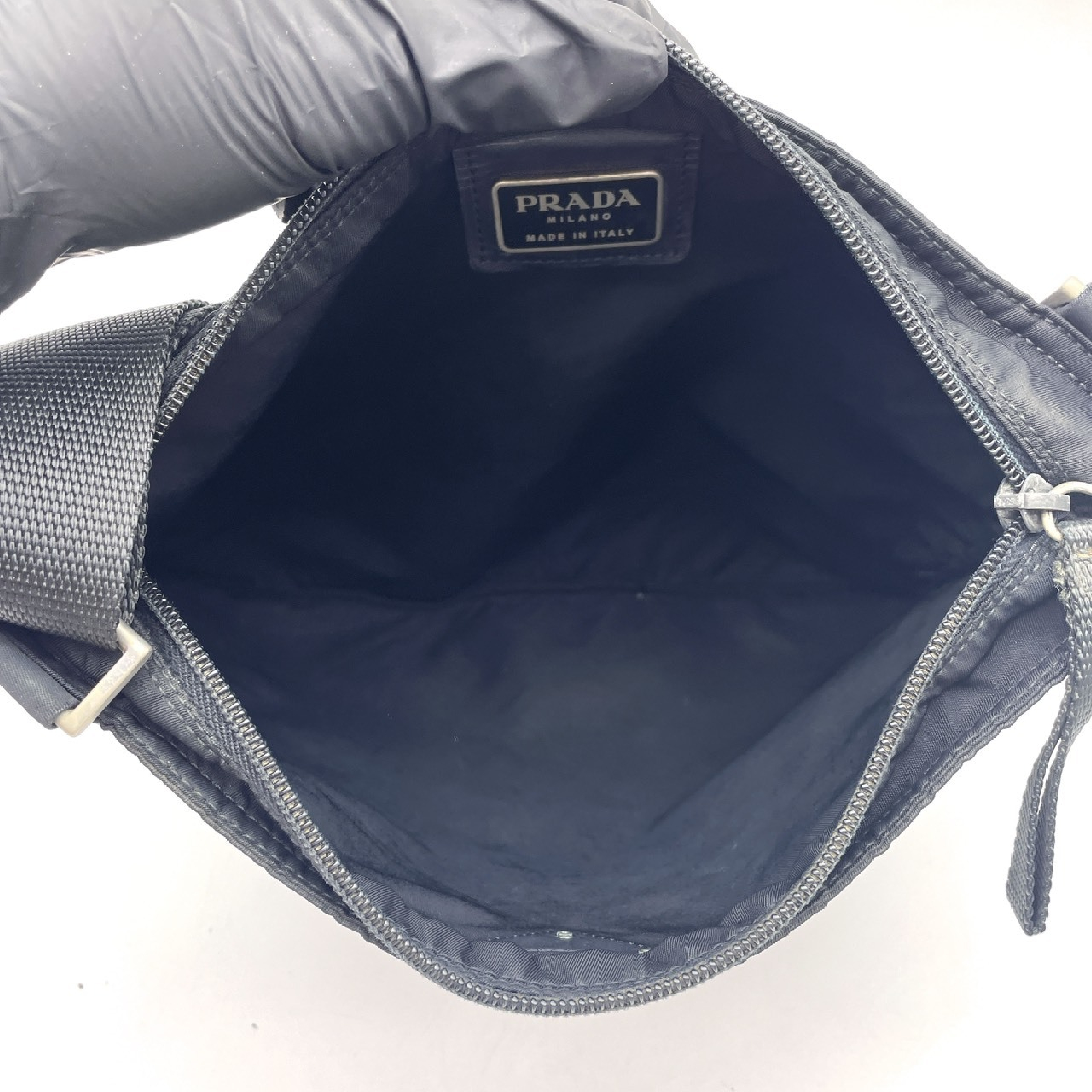 Nylon Triangle Logo Shoulder Bag — view 10