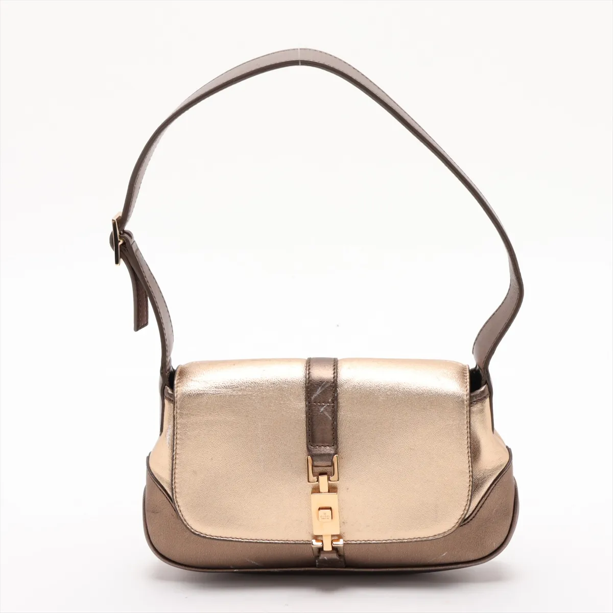 Jackie Leather Shoulder Bag Gold