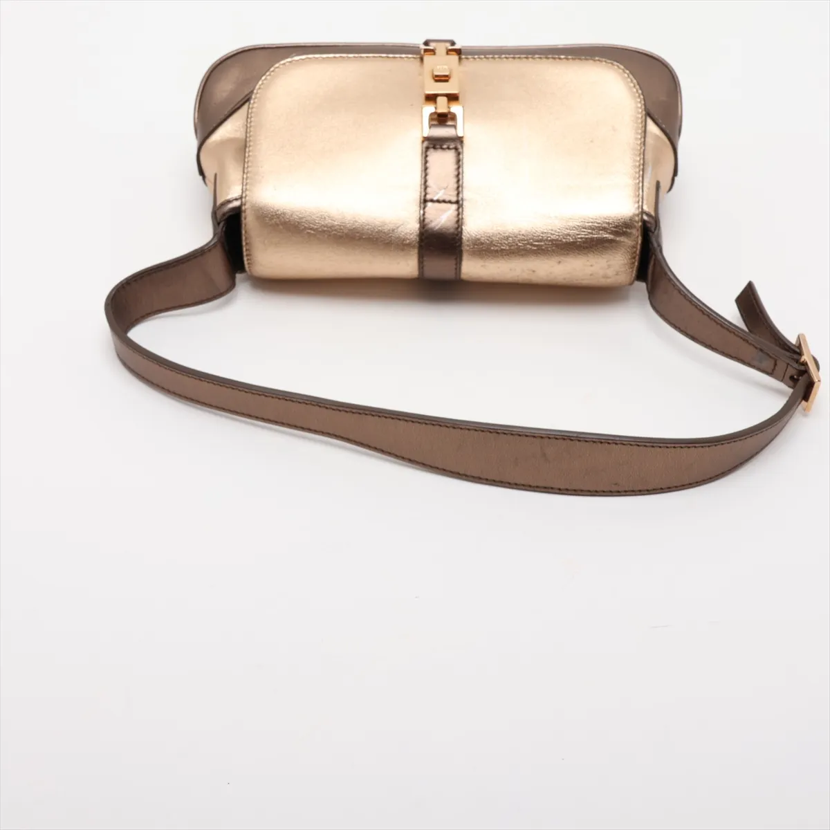 Jackie Leather Shoulder Bag Gold — view 5