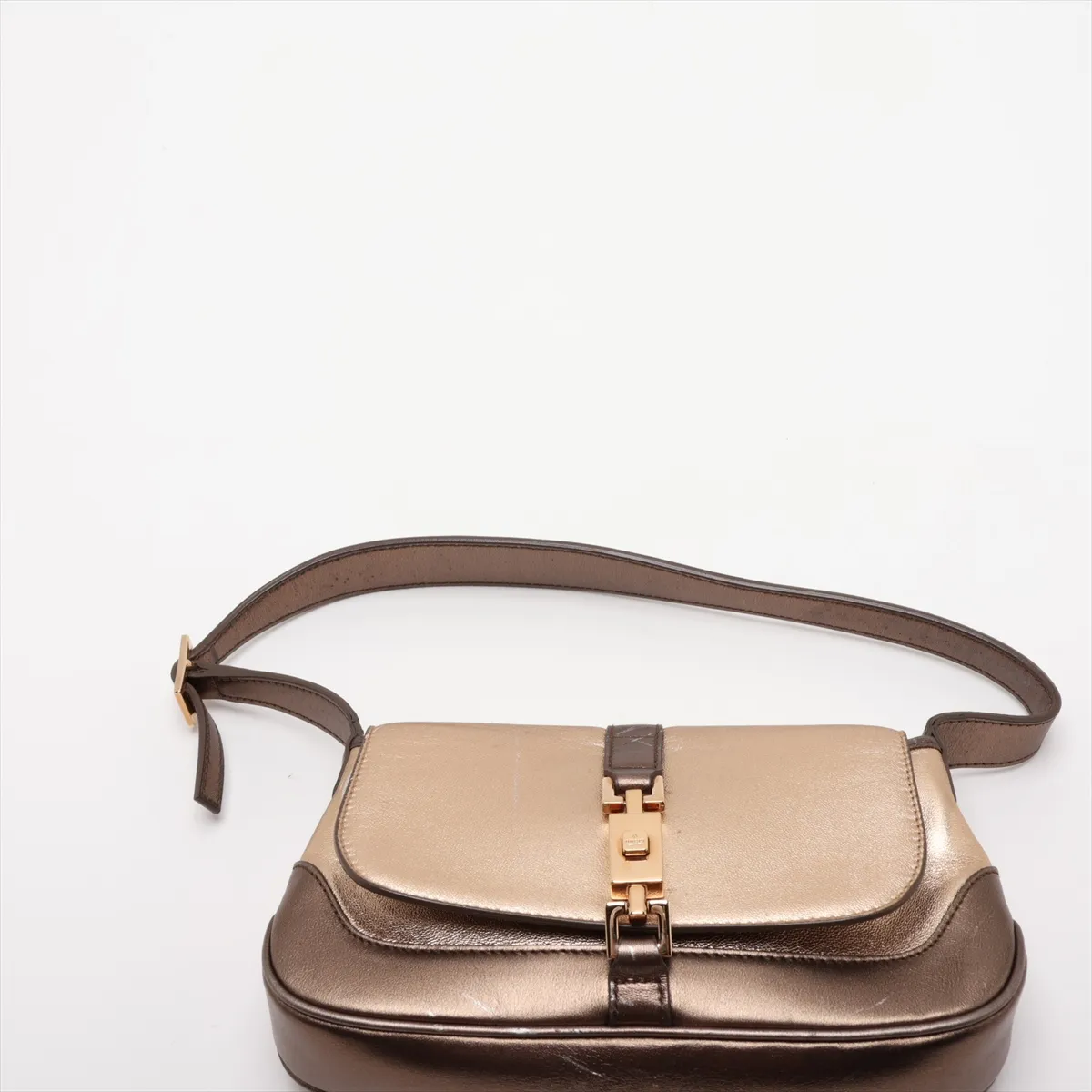 Jackie Leather Shoulder Bag Gold — view 6
