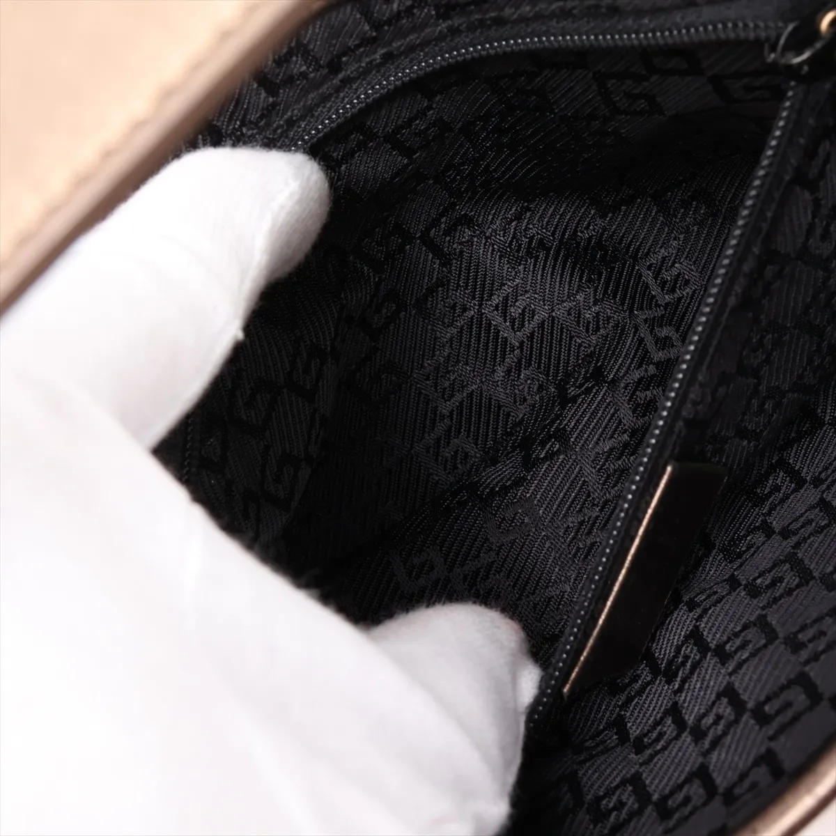 Jackie Leather Shoulder Bag Gold — view 9