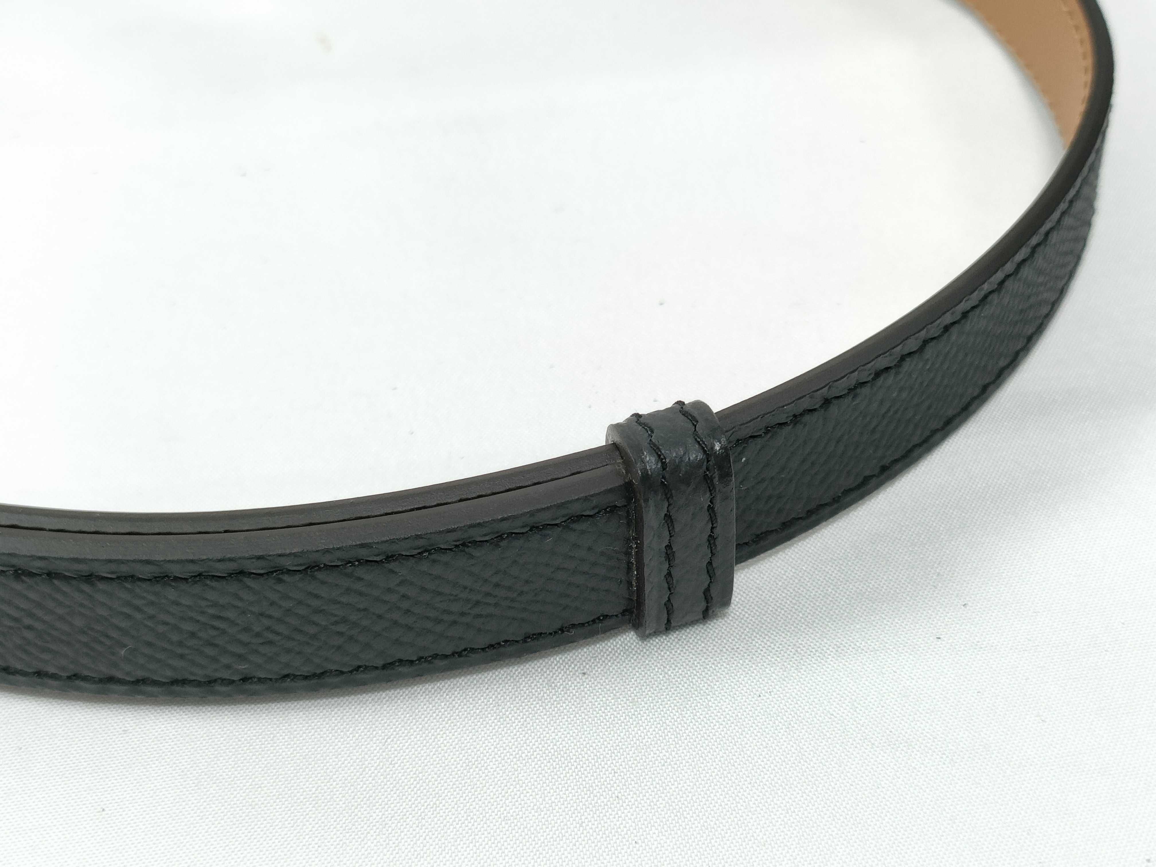 Kelly Belt, Black with Gold Hardware, W Stamp — view 5