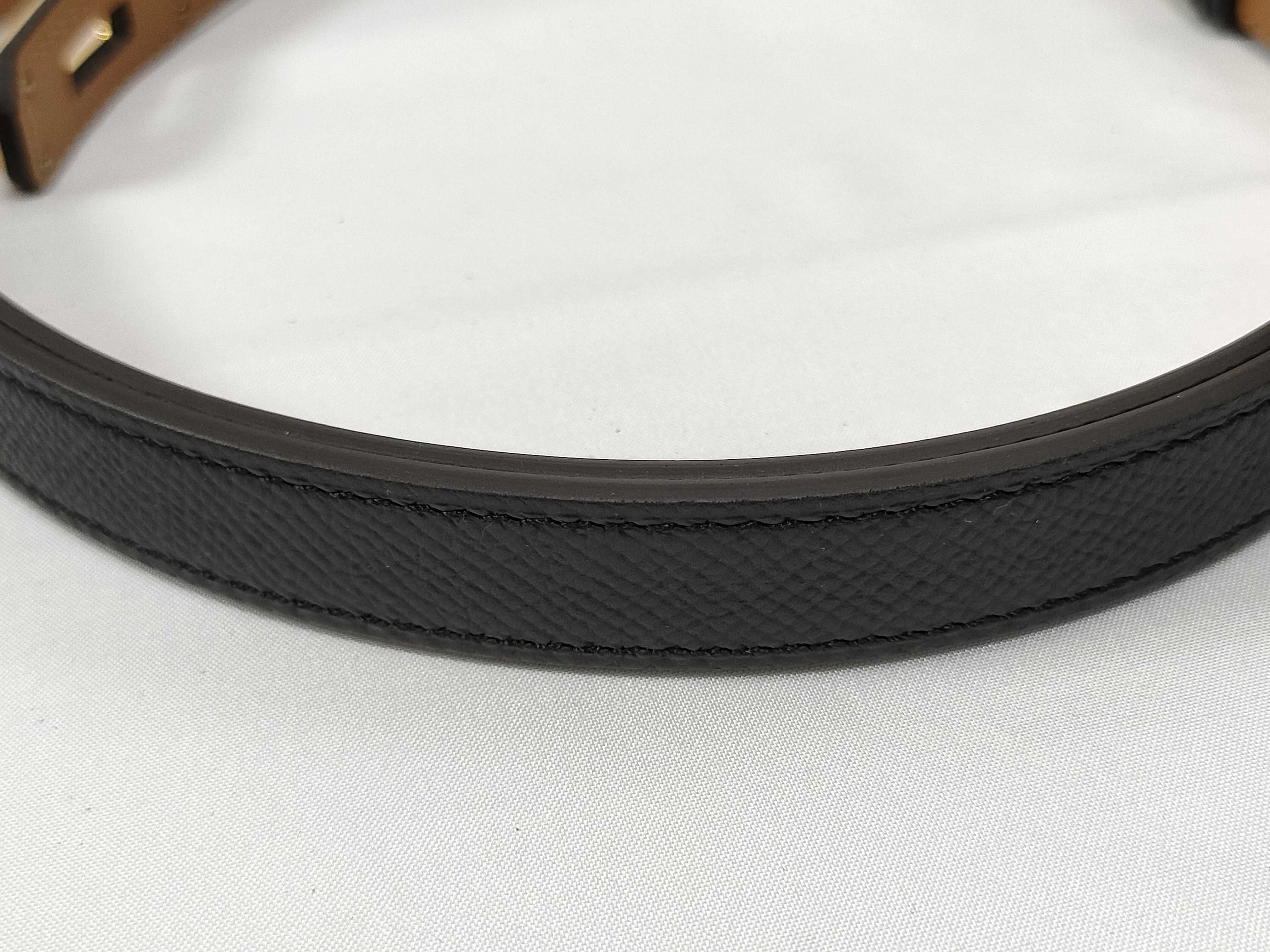 Kelly Belt, Black with Gold Hardware, W Stamp — view 6