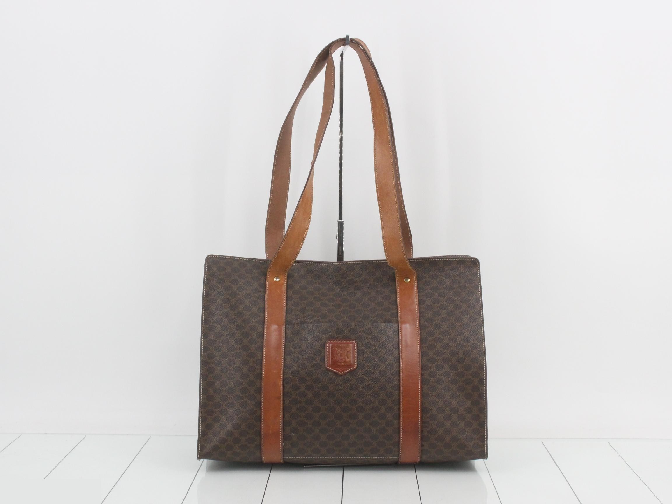 PVC/Leather Macadam Shoulder Bag, Brown/Light Brown