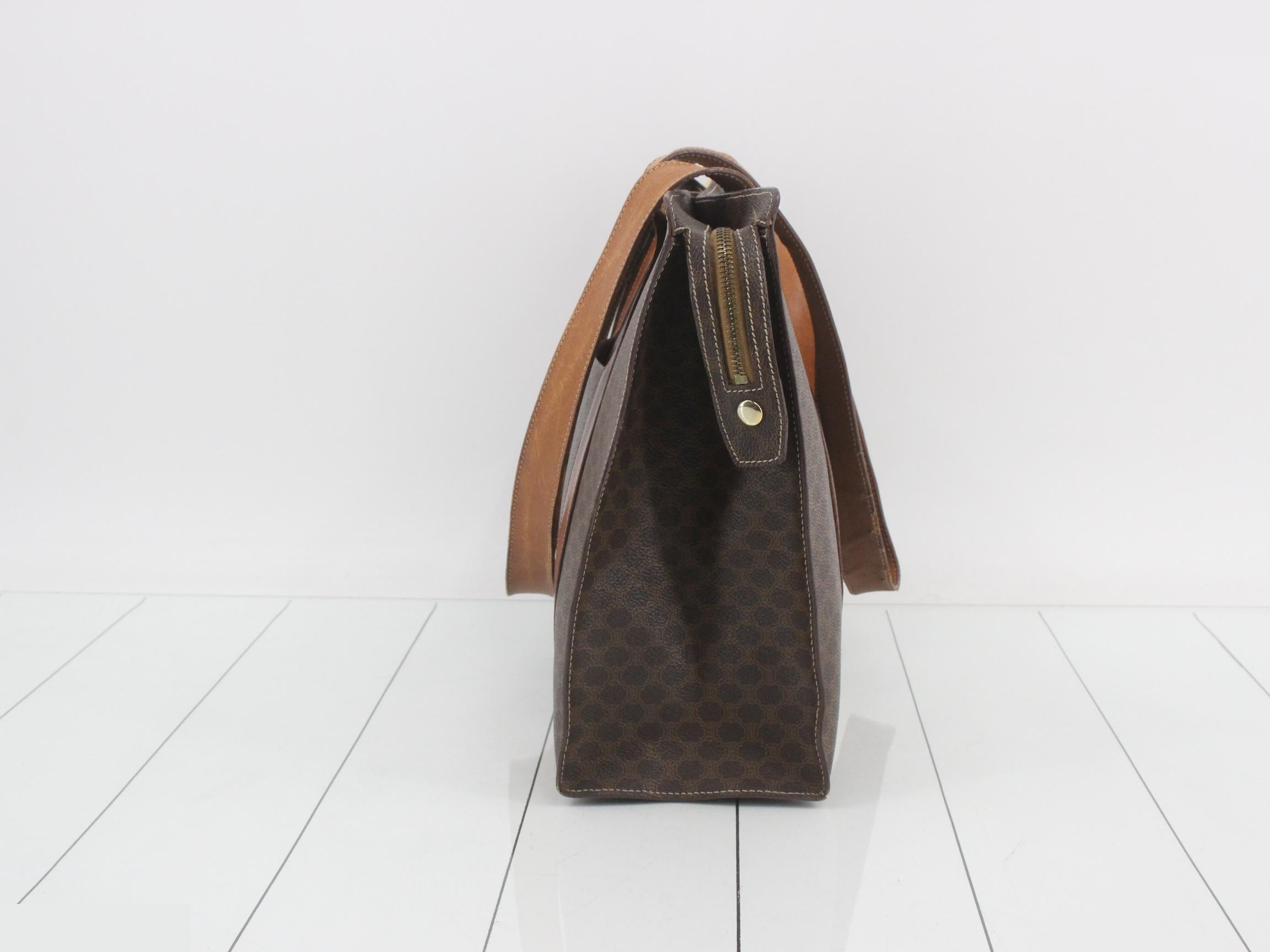 PVC/Leather Macadam Shoulder Bag, Brown/Light Brown — view 3