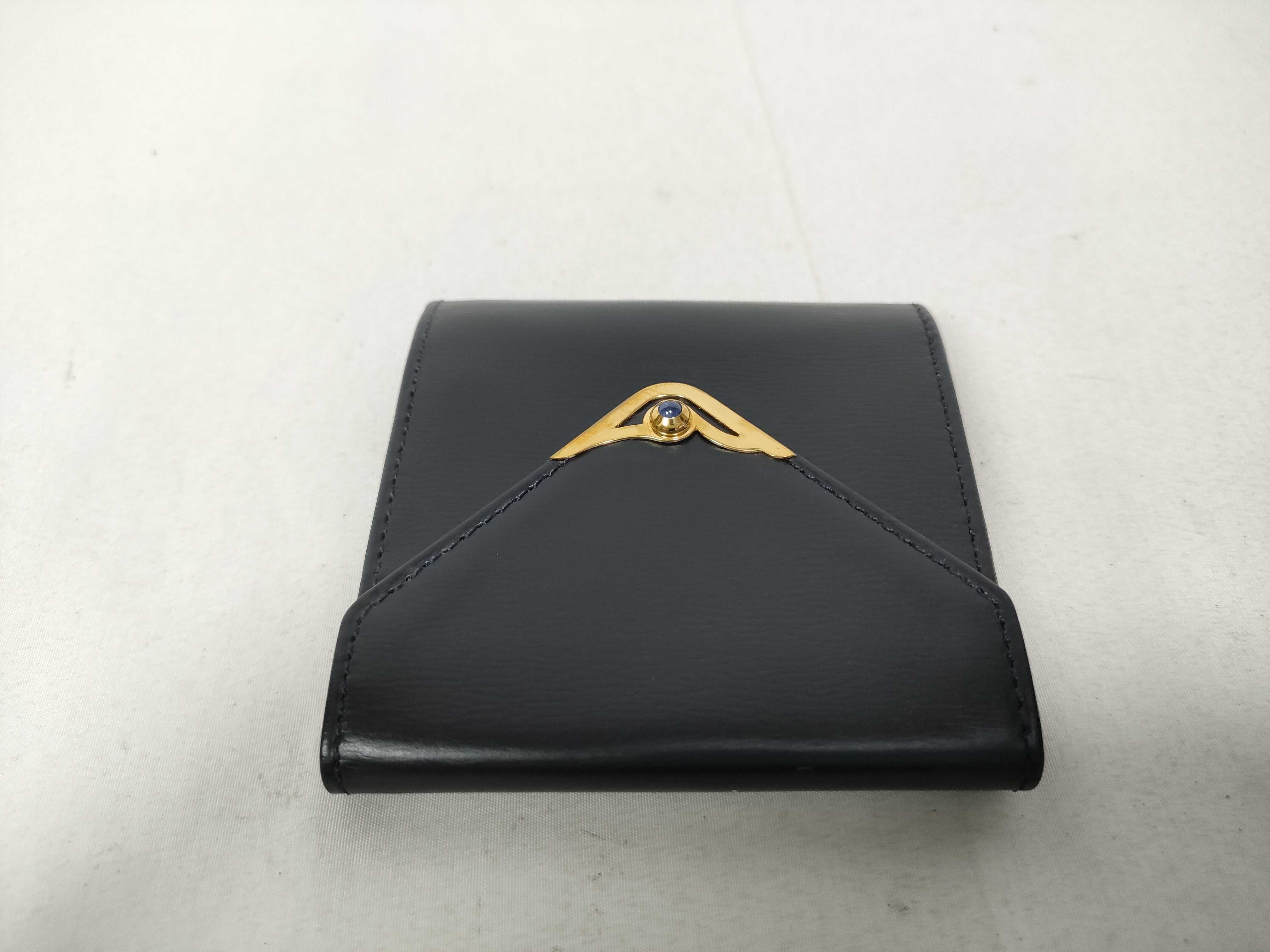 Sapphire Line Coin Case, Black Leather Coin Case — view 8