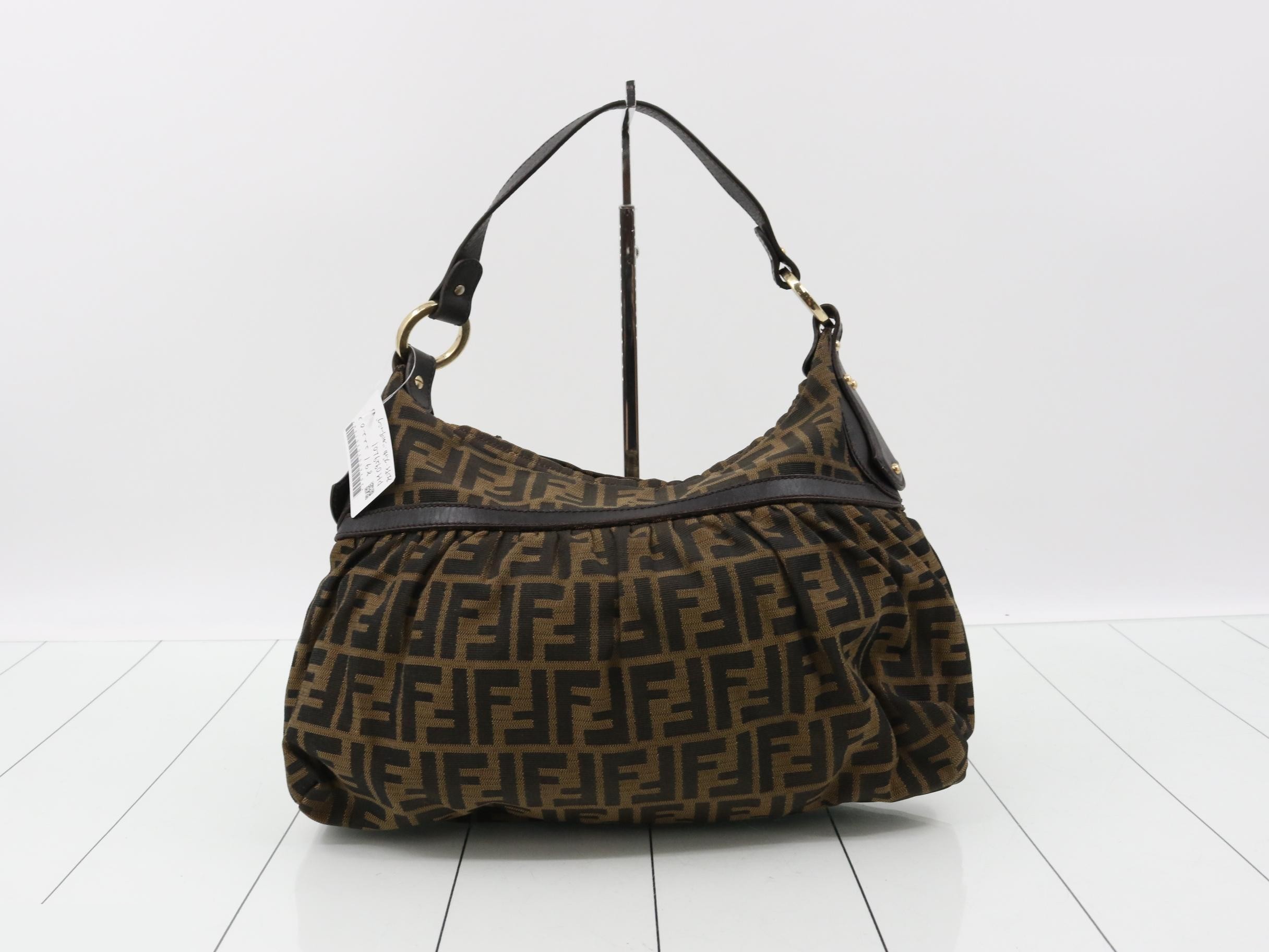 Zucca Shoulder Bag, Canvas, Brown — view 2