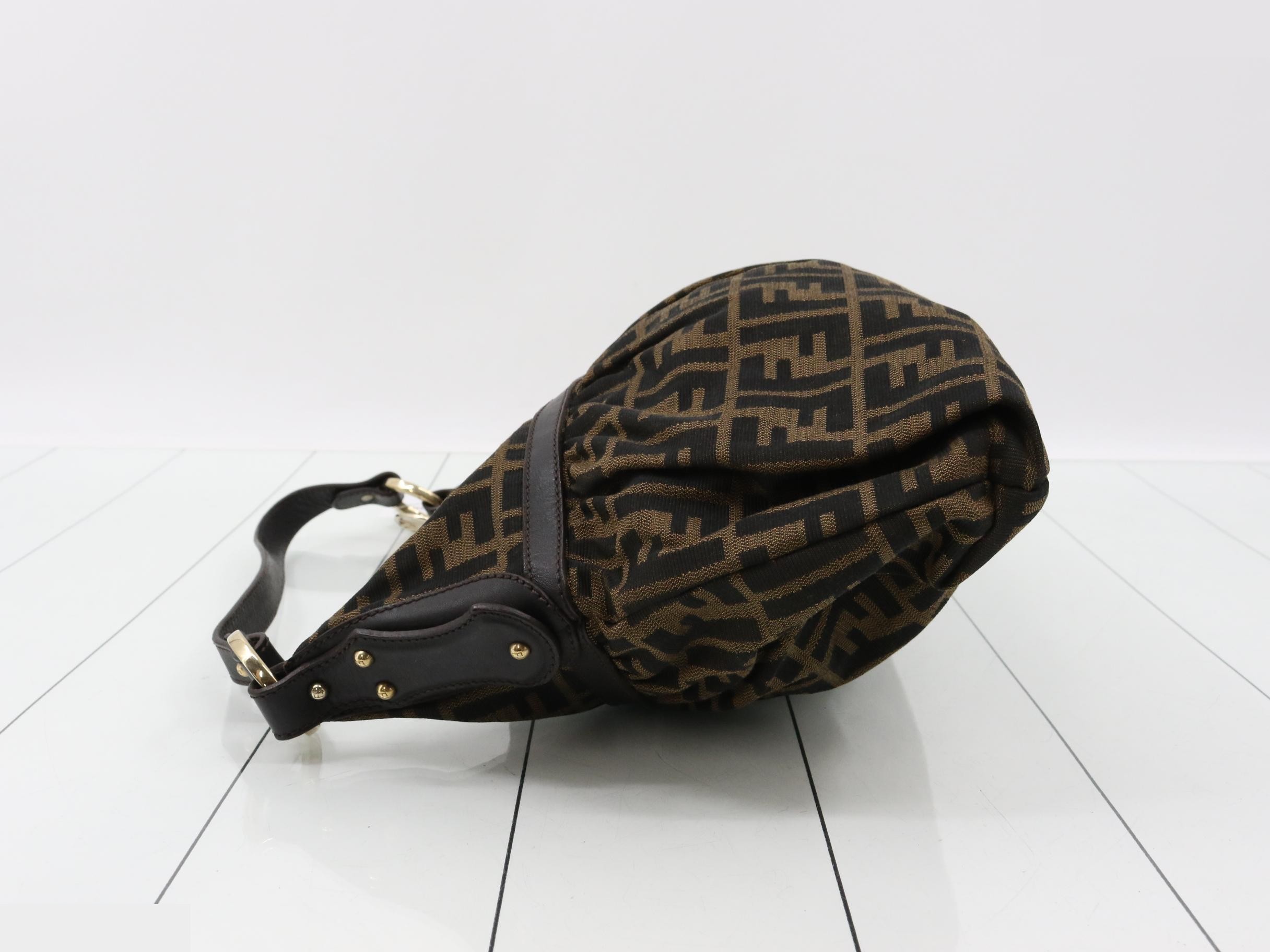 Zucca Shoulder Bag, Canvas, Brown — view 4