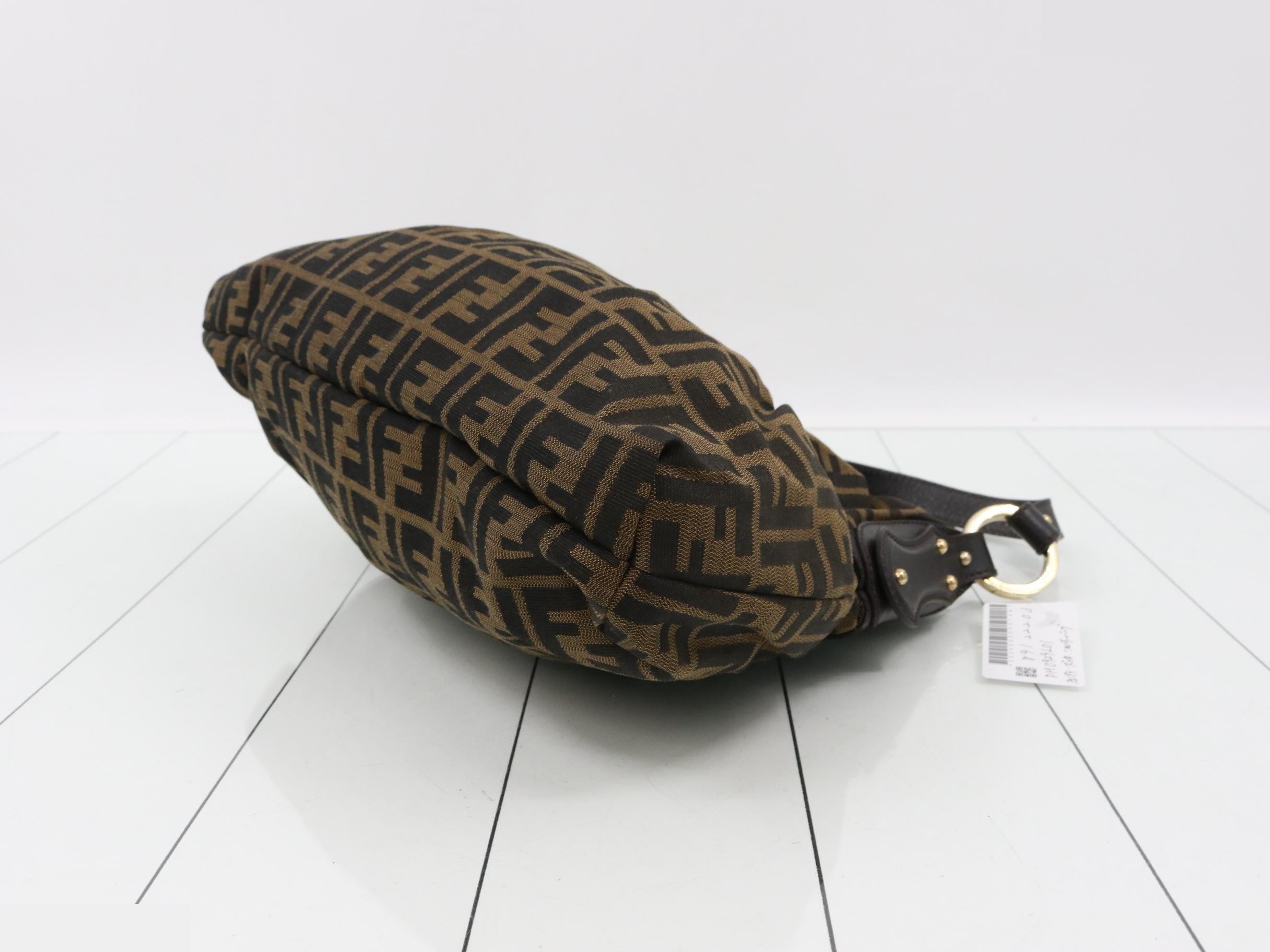 Zucca Shoulder Bag, Canvas, Brown — view 6