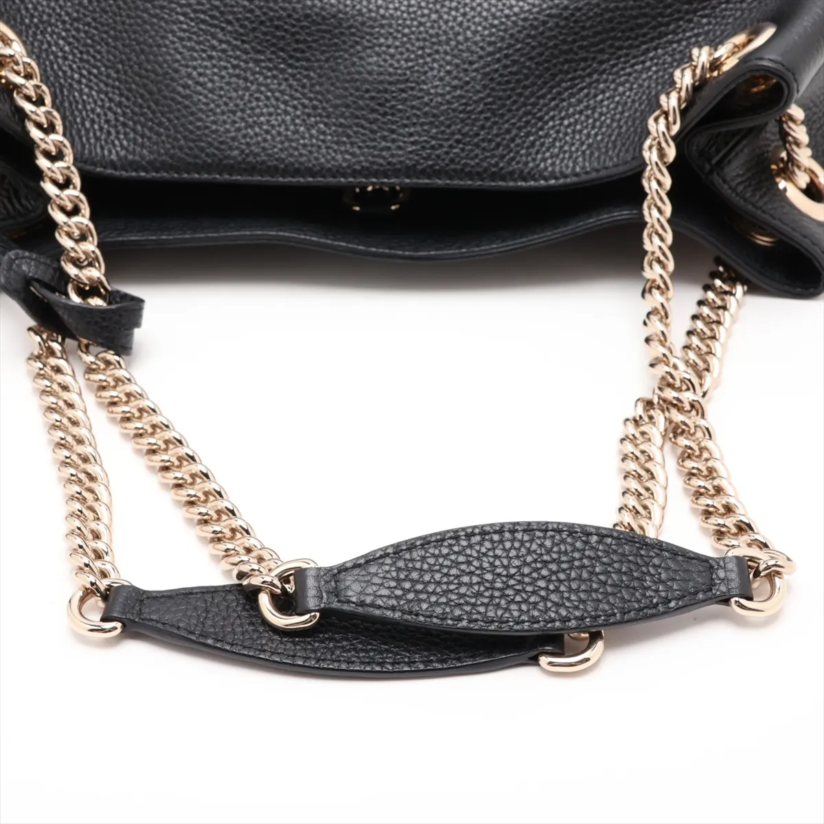 Soho 536196 Leather Chain Shoulder Bag, Black — view 5
