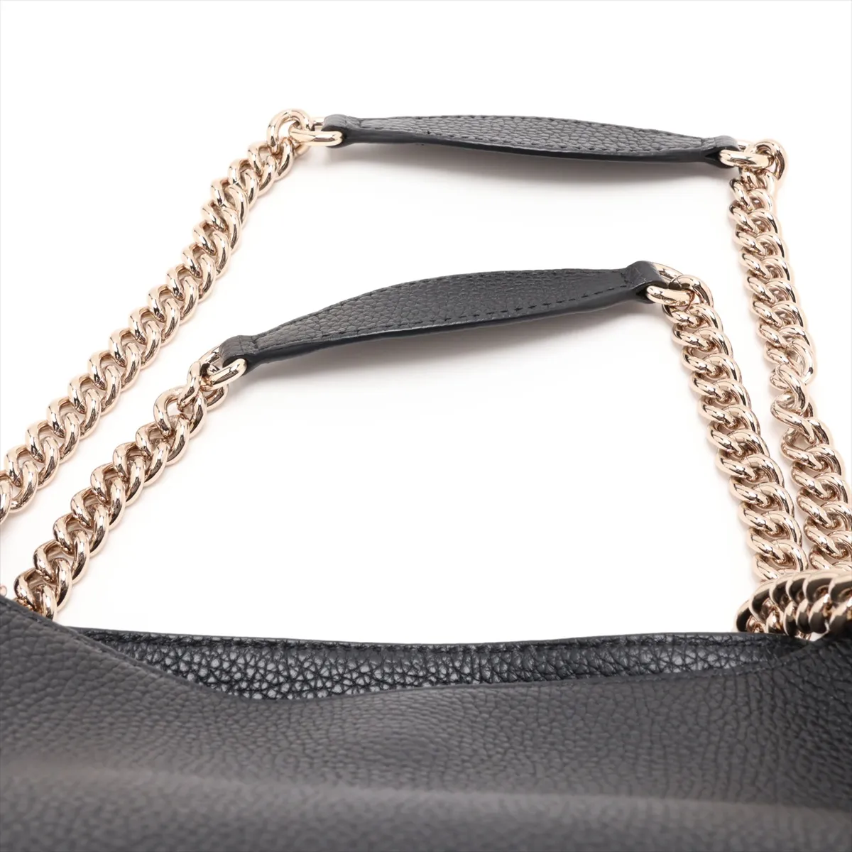 Soho 536196 Leather Chain Shoulder Bag, Black — view 6
