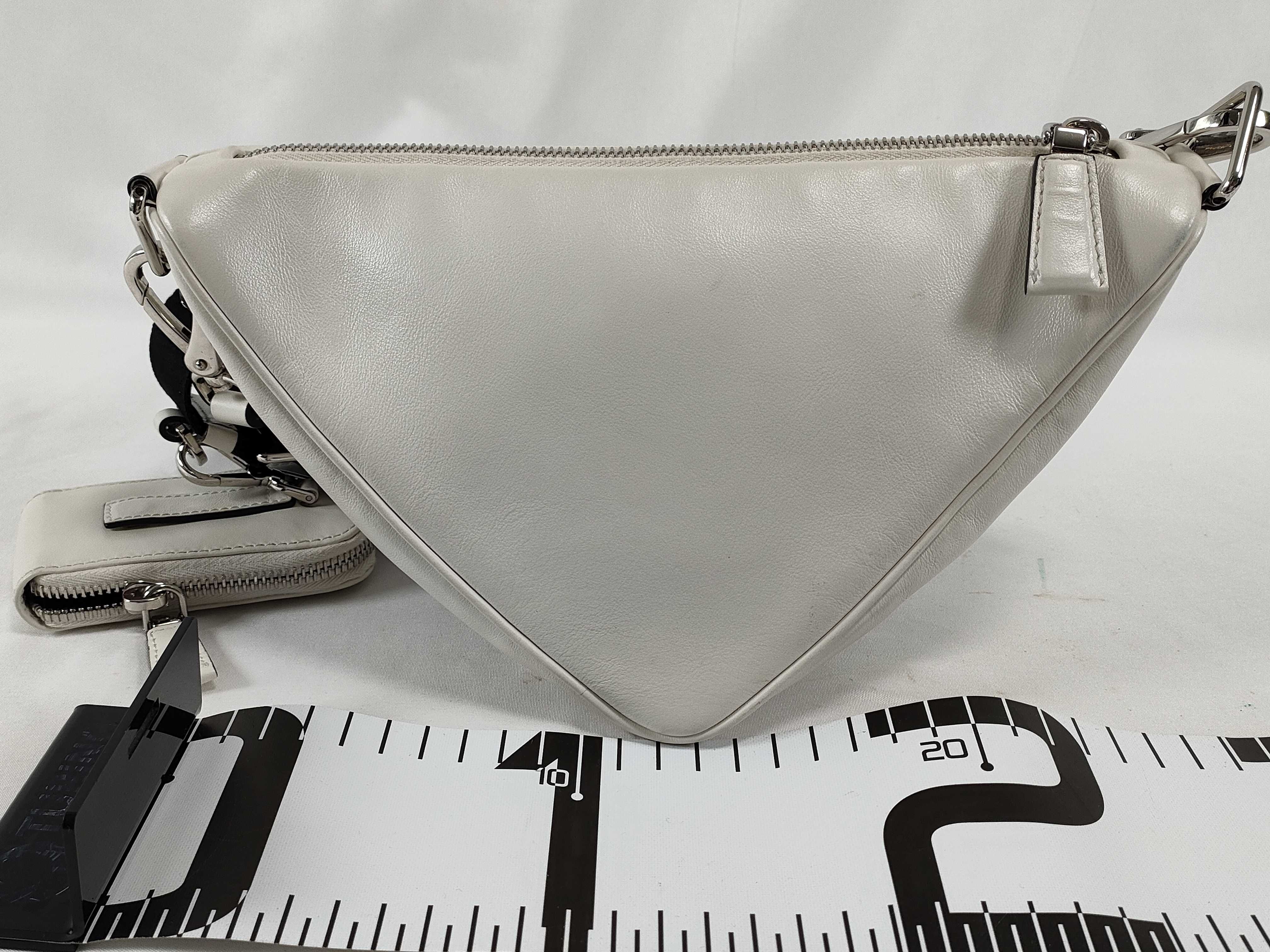 Triangle Leather White Shoulder Bag — view 2