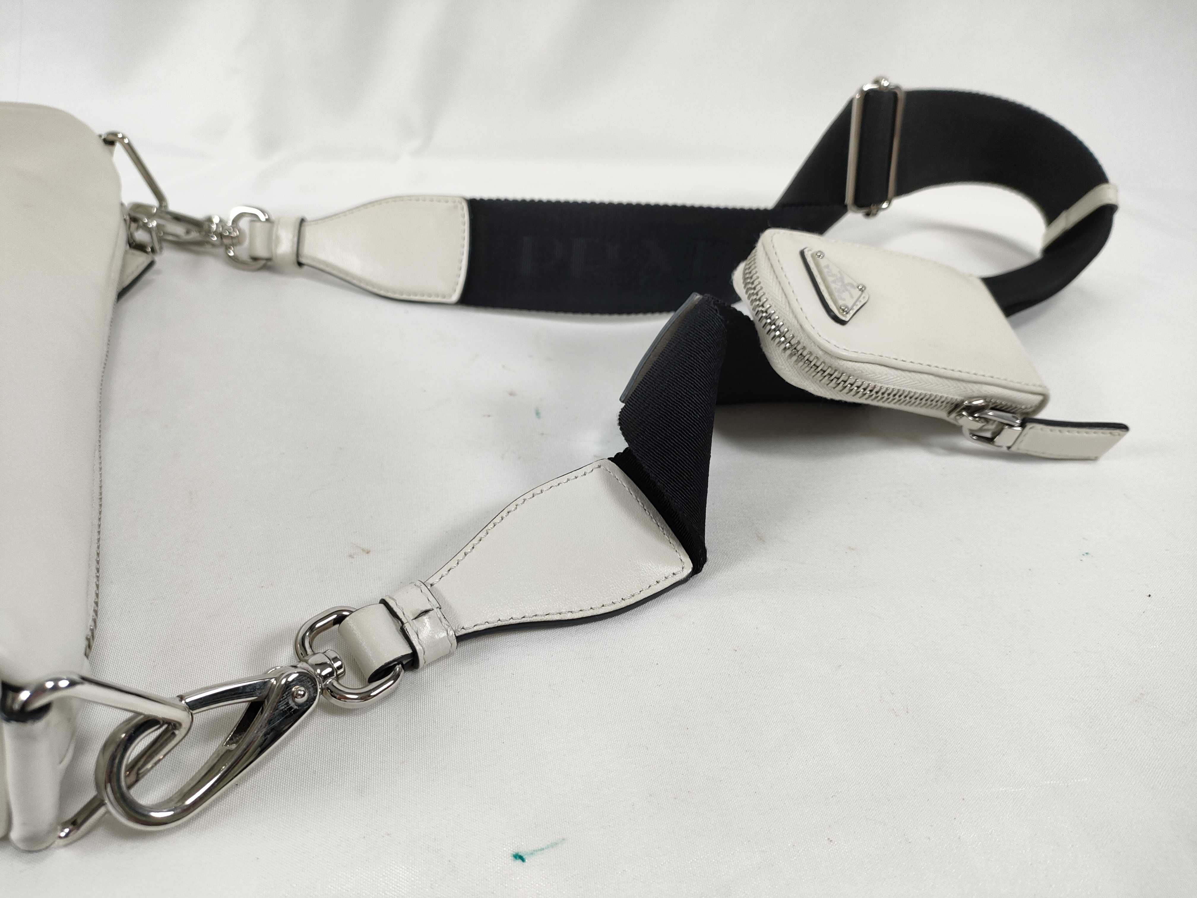 Triangle Leather White Shoulder Bag — view 3