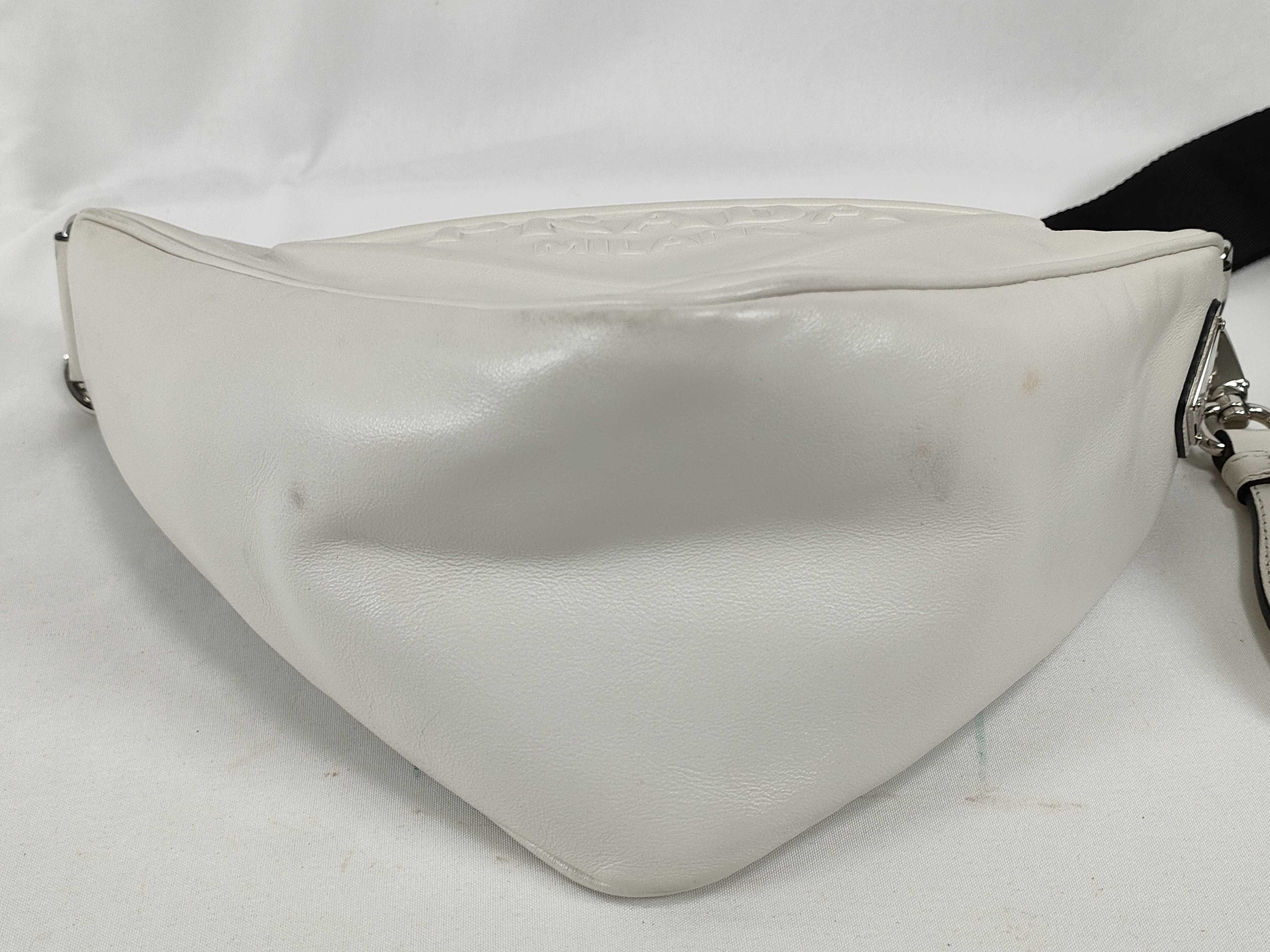 Triangle Leather White Shoulder Bag — view 8