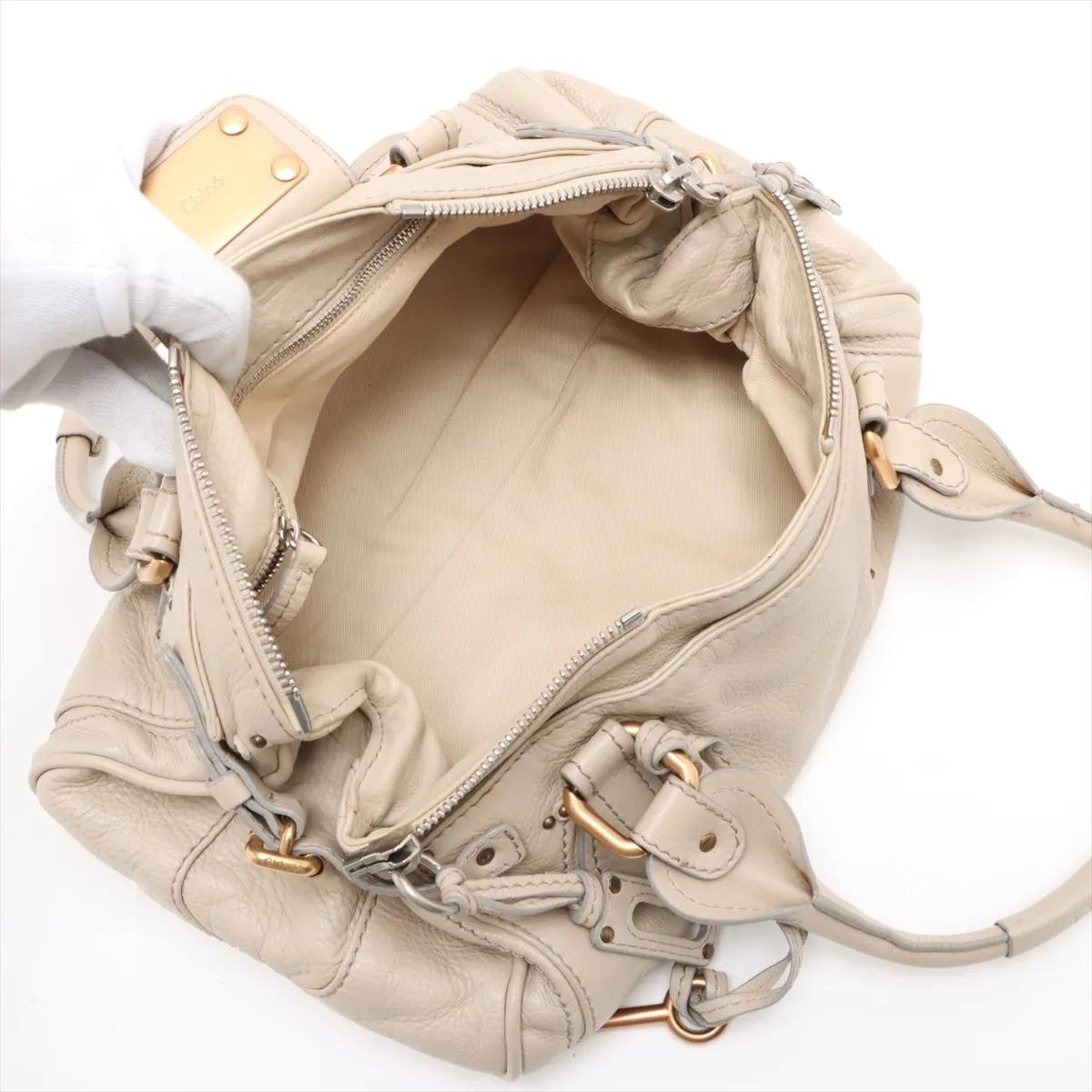 paddington leather handbag white — view 7