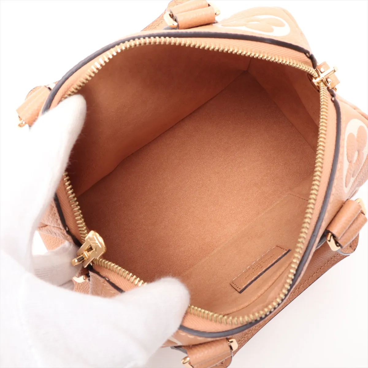 Bicolor Monogram Empreinte Speedy Bandoulière 20 M12713 Orange x Beige (RFID detected) — view 8