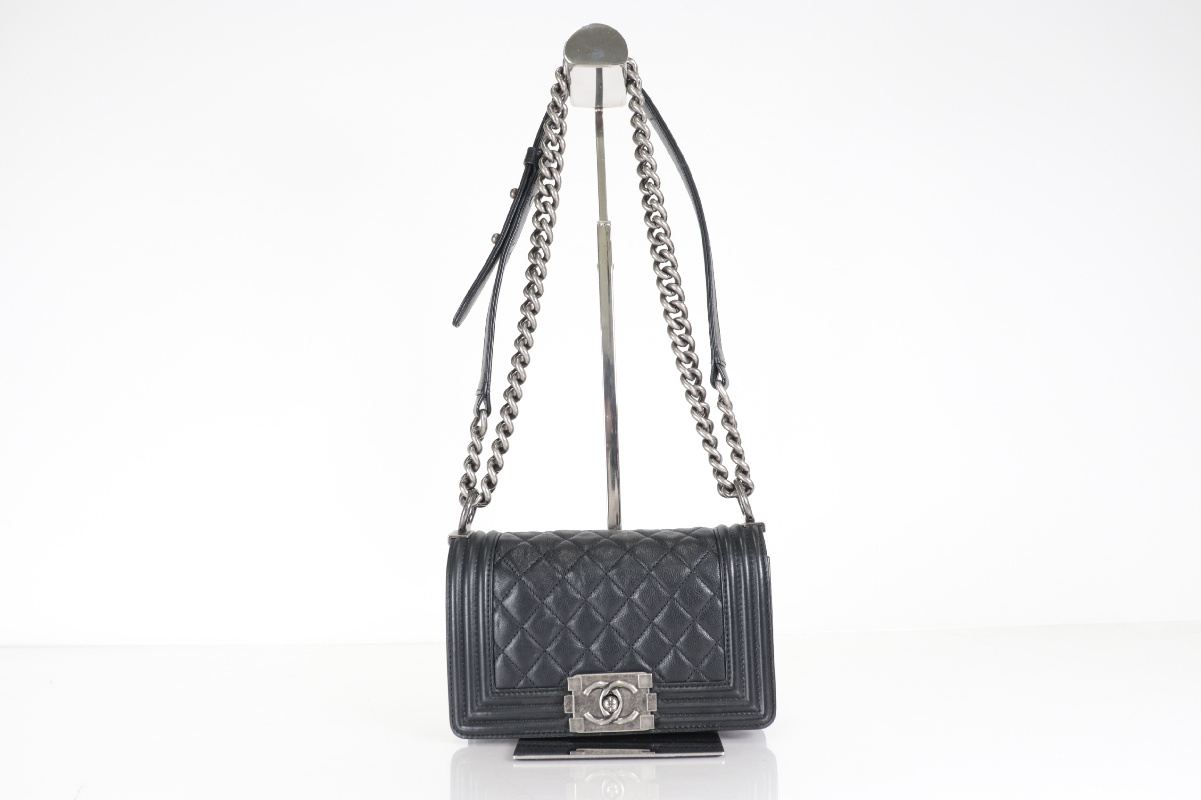 Boy Chanel Mini Chain Shoulder Bag, Silver Hardware, Serial Number 17 Series — view 2
