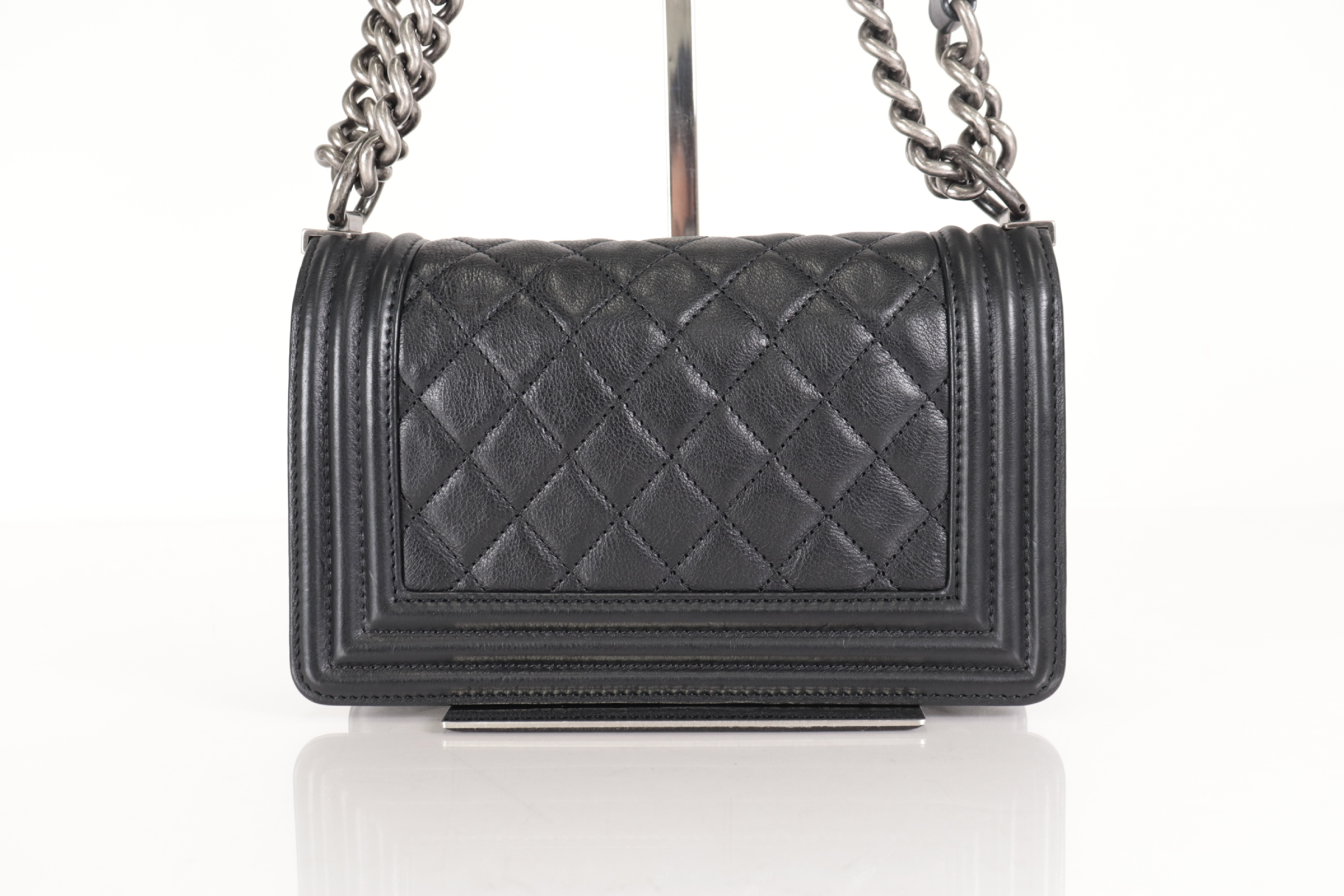 Boy Chanel Mini Chain Shoulder Bag, Silver Hardware, Serial Number 17 Series — view 3