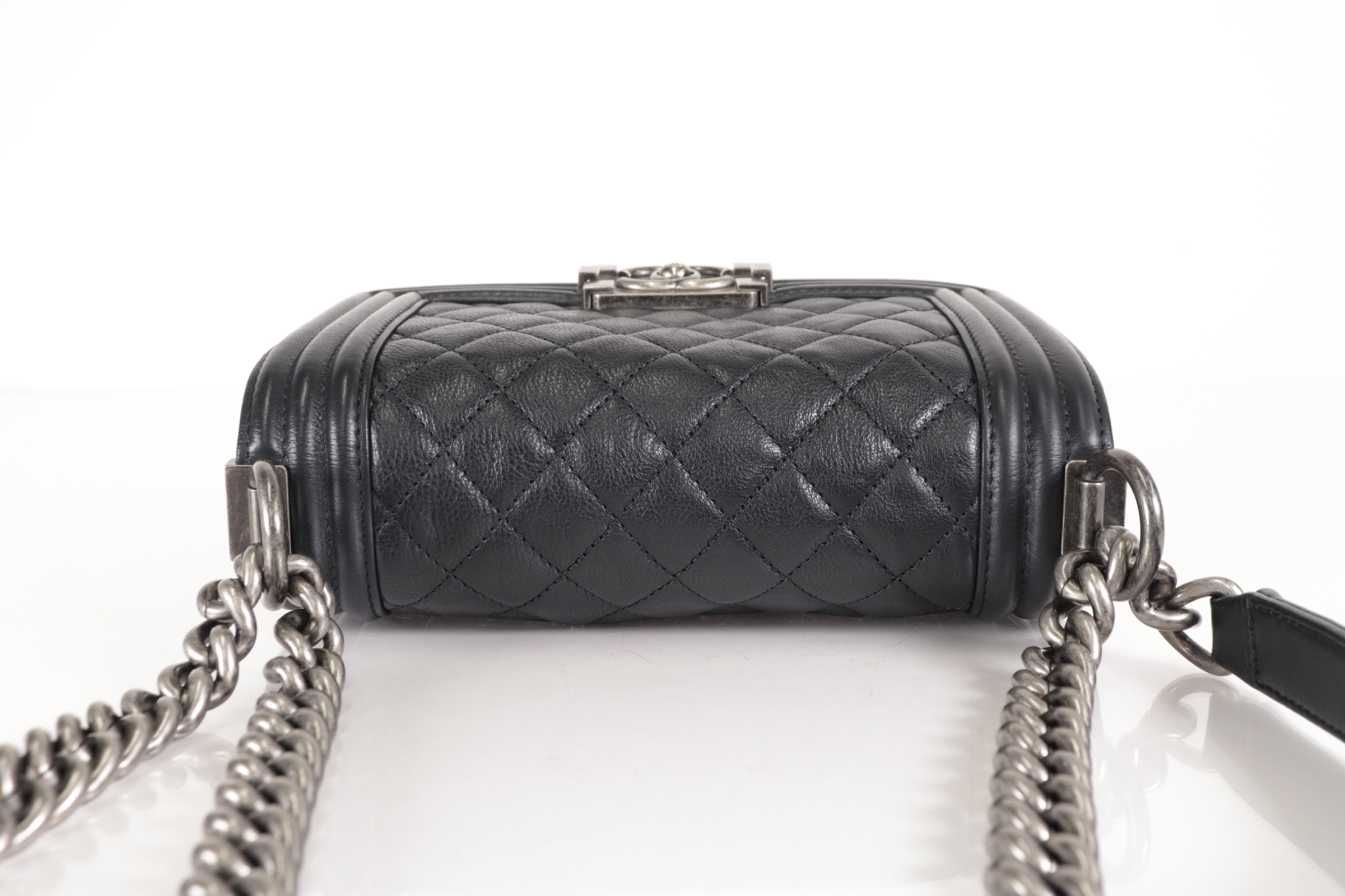 Boy Chanel Mini Chain Shoulder Bag, Silver Hardware, Serial Number 17 Series — view 6