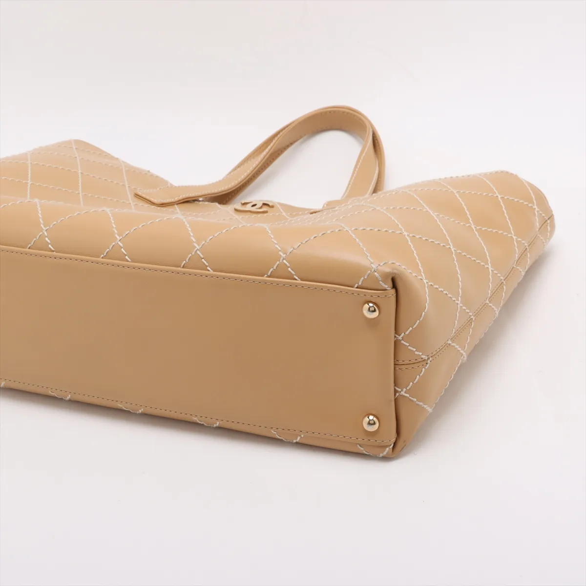 Wild Stitch Leather Tote Bag Beige Gold Hardware 7475418 No. 7 — view 3