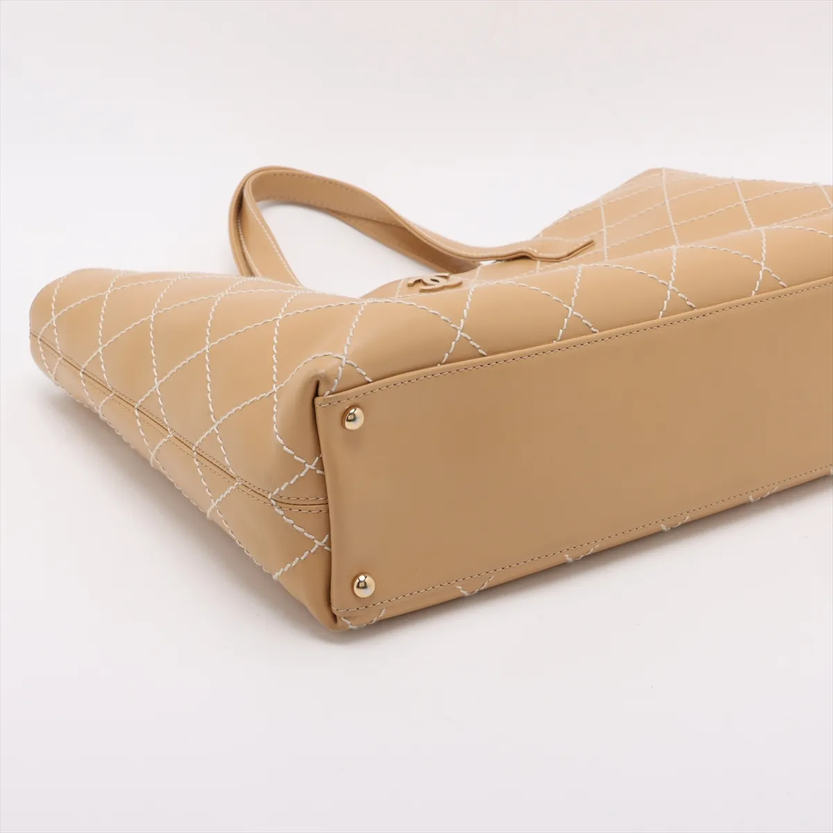 Wild Stitch Leather Tote Bag Beige Gold Hardware 7475418 No. 7 — view 4