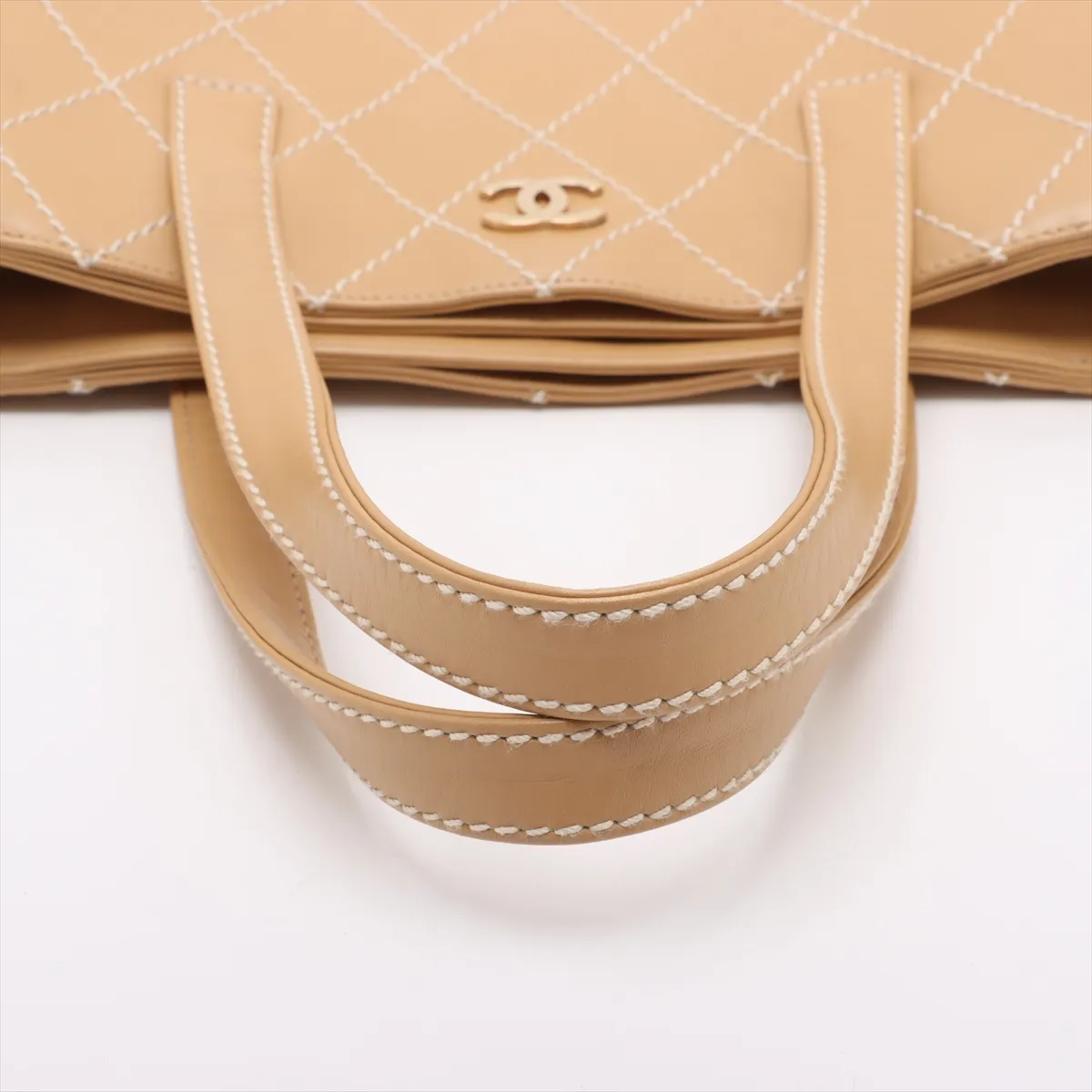 Wild Stitch Leather Tote Bag Beige Gold Hardware 7475418 No. 7 — view 5