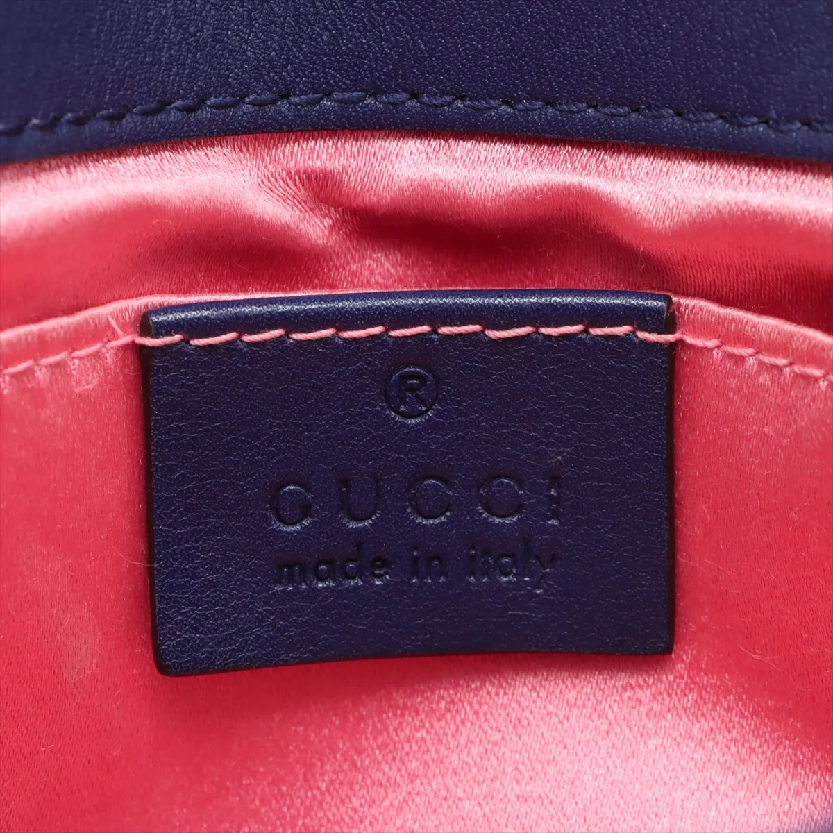 GG Marmont Velvet x Leather Chain Shoulder Bag Blue 446744 — view 9