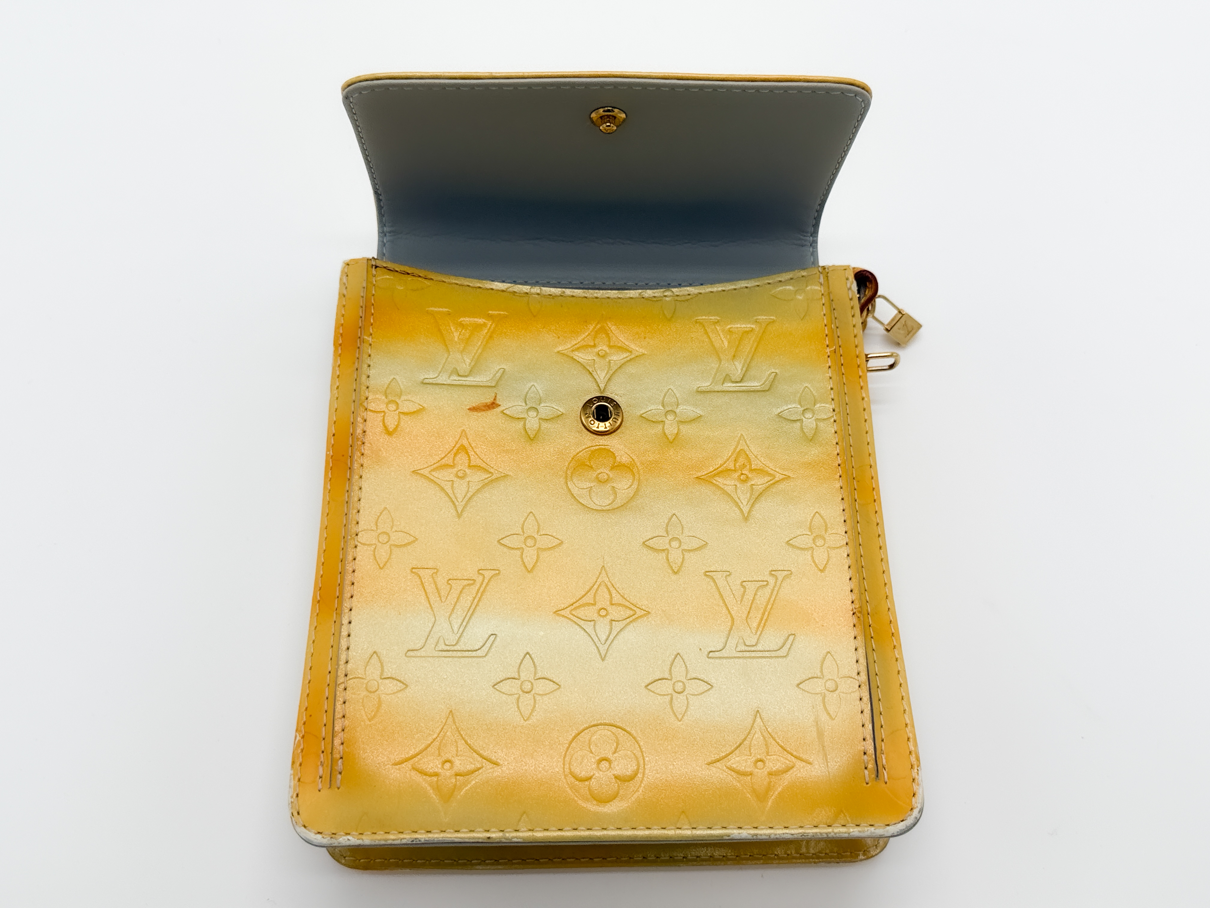 Monogram Vernis M91059 Mott Lime Yellow Shoulder Bag — view 12